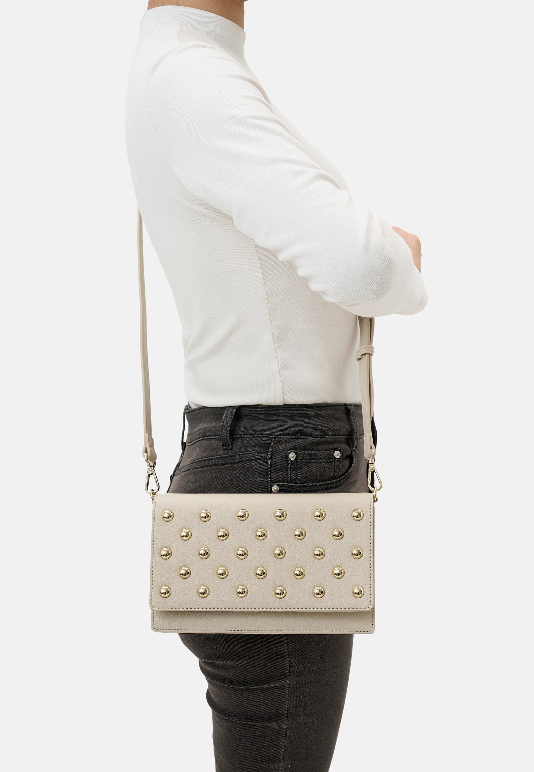 Seidenfelt - Bags - Bykle Crossbag - black / OS-dark beige / OS