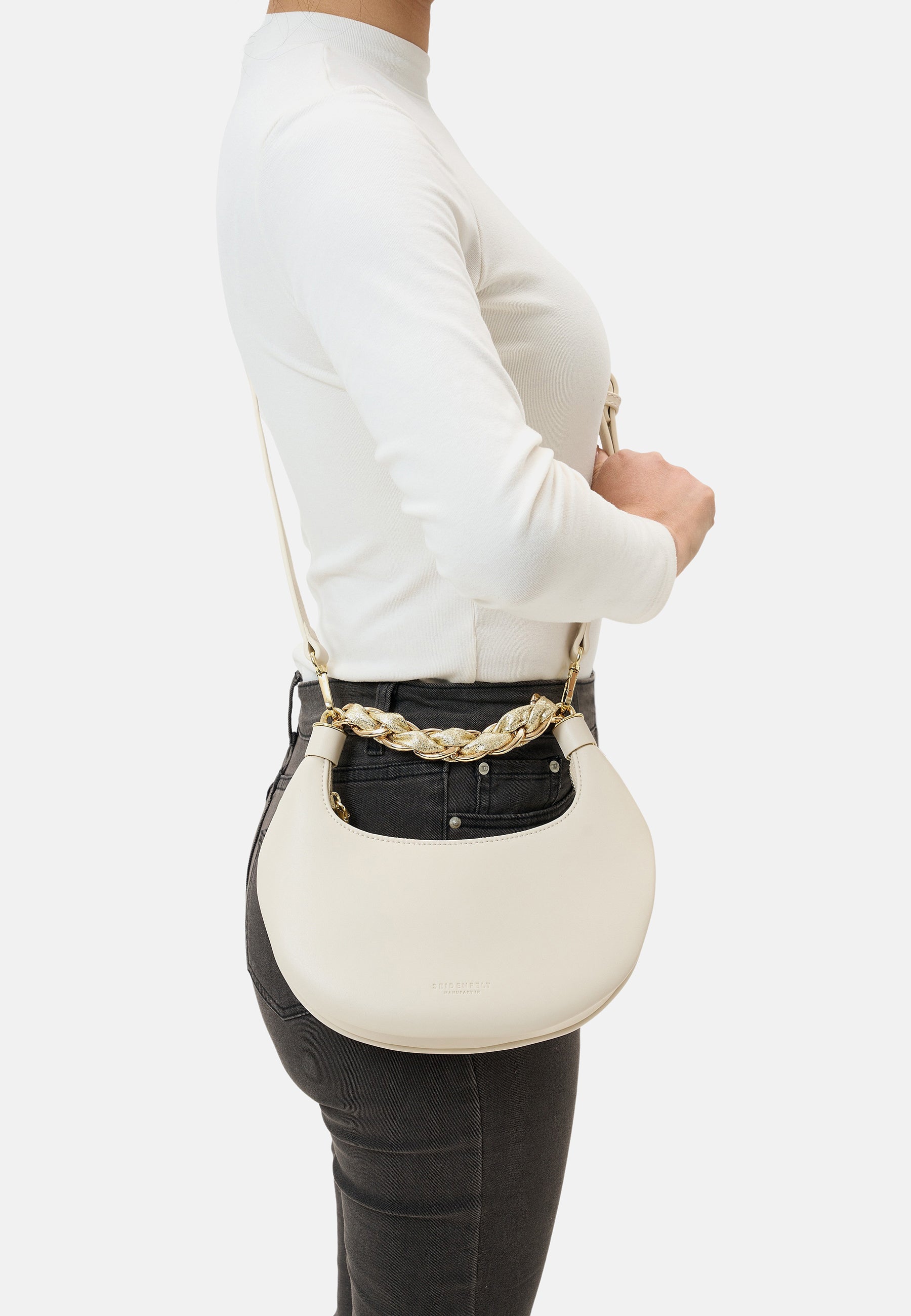 Seidenfelt - Bags - Hallila Round Crossbag - black / OS-beige / OS