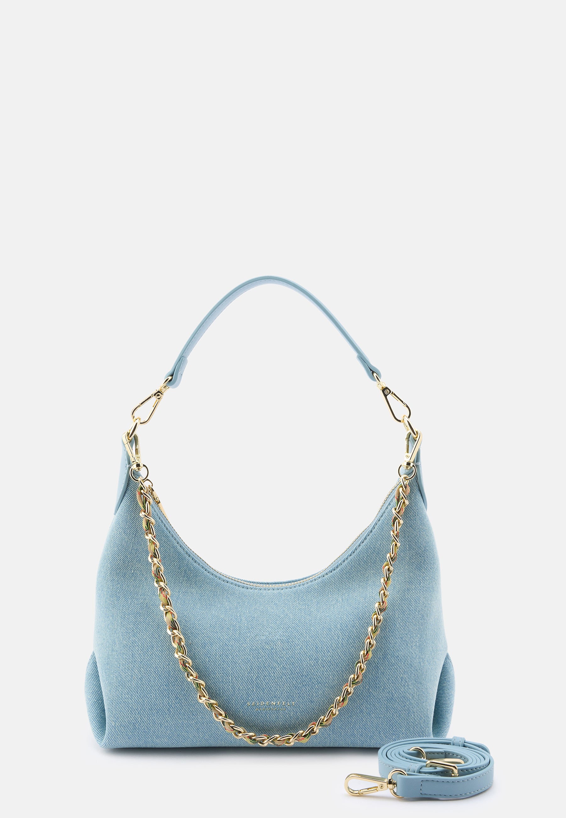 Seidenfelt - Bags - Huuvari Hobo - black / OS-butter-lemon / OS-denim in blue / OS