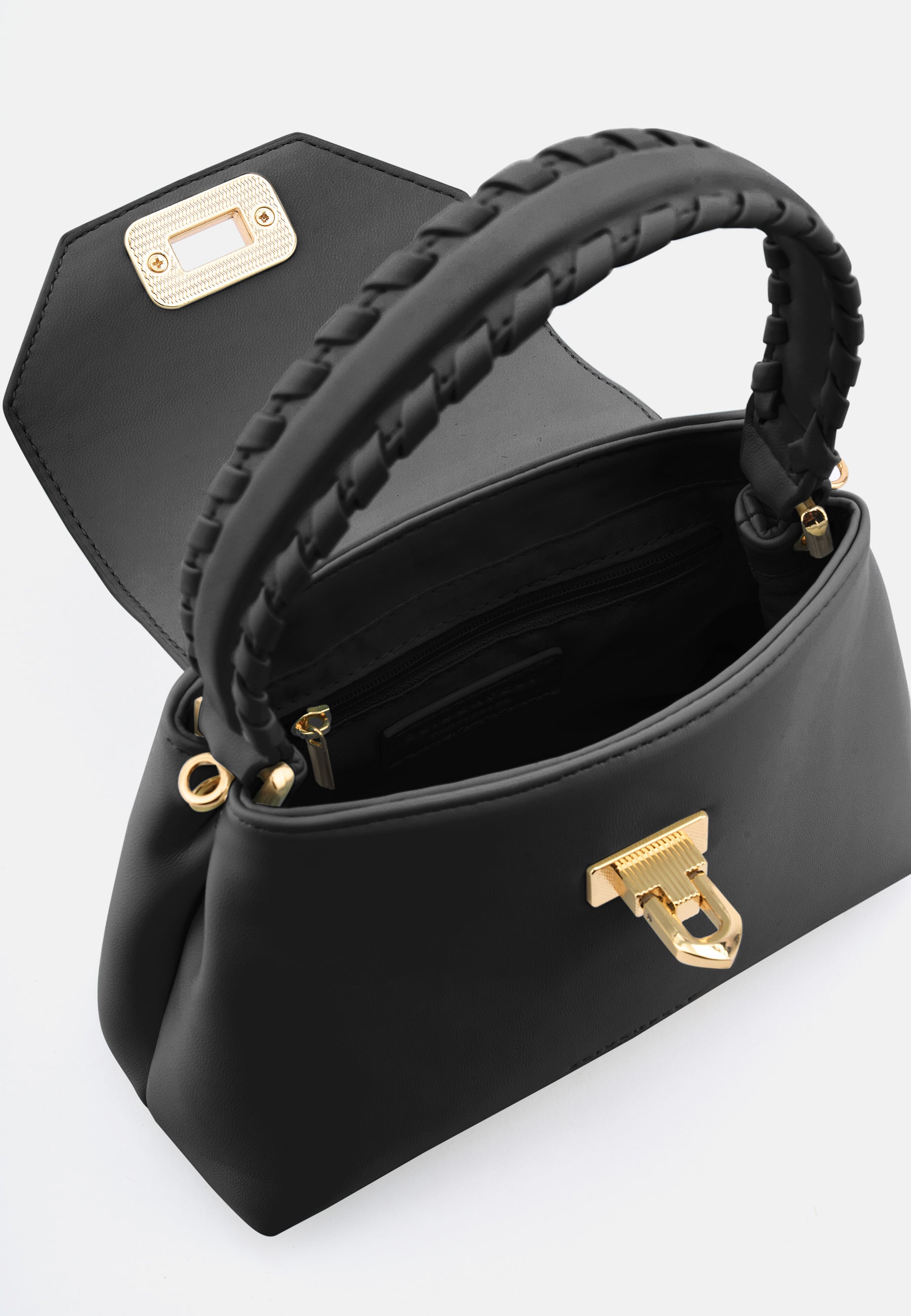 Seidenfelt - Bags - Lilla Edet Top Handle Bag - black / OS-sea salt blue / OS