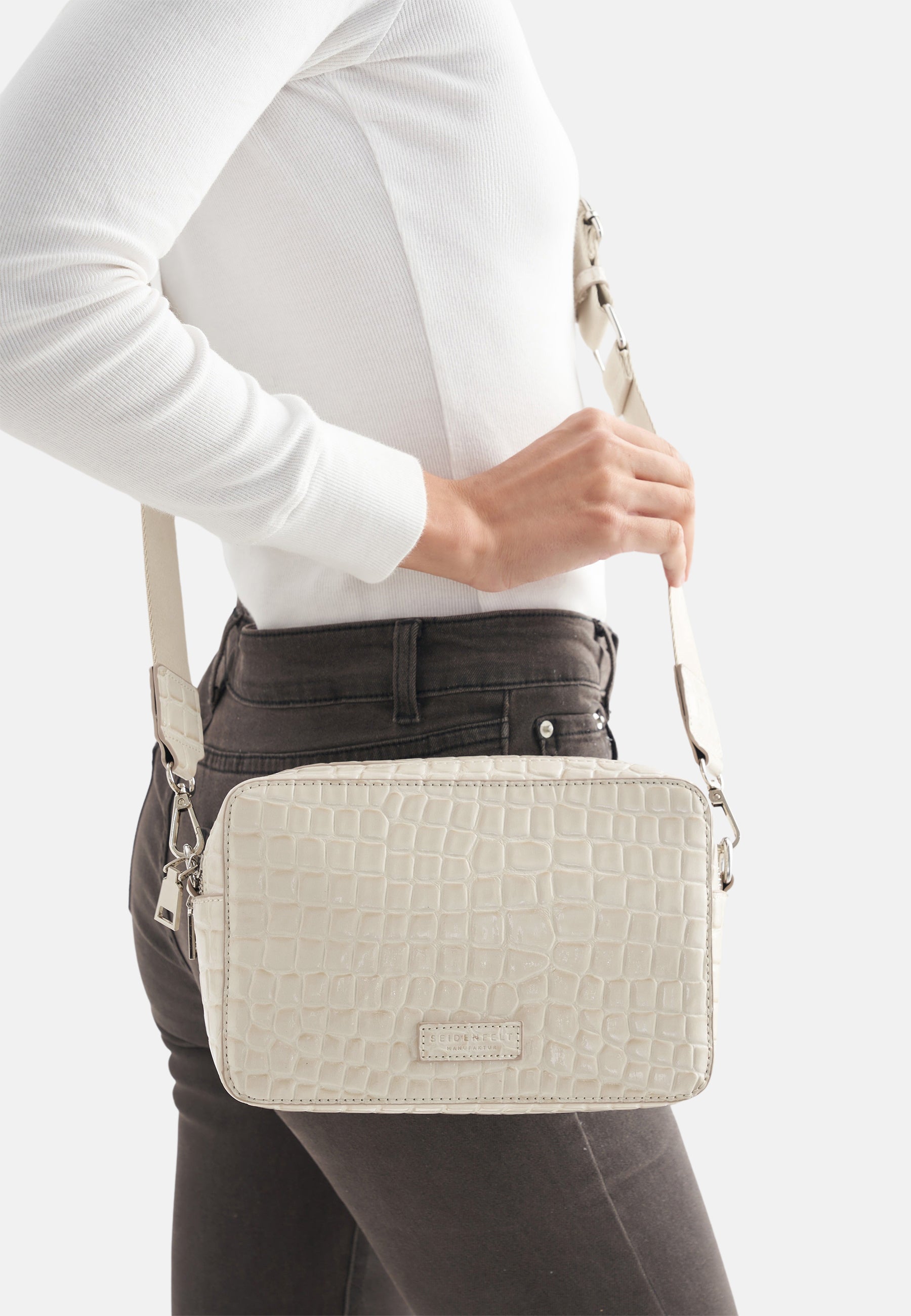 Seidenfelt - Handtaschen>Damen>Kunstledertaschen>Kamera Taschen - Nesna Camera Bag - croco print black / OS-croco print cream / OS-croco print ice blue / OS