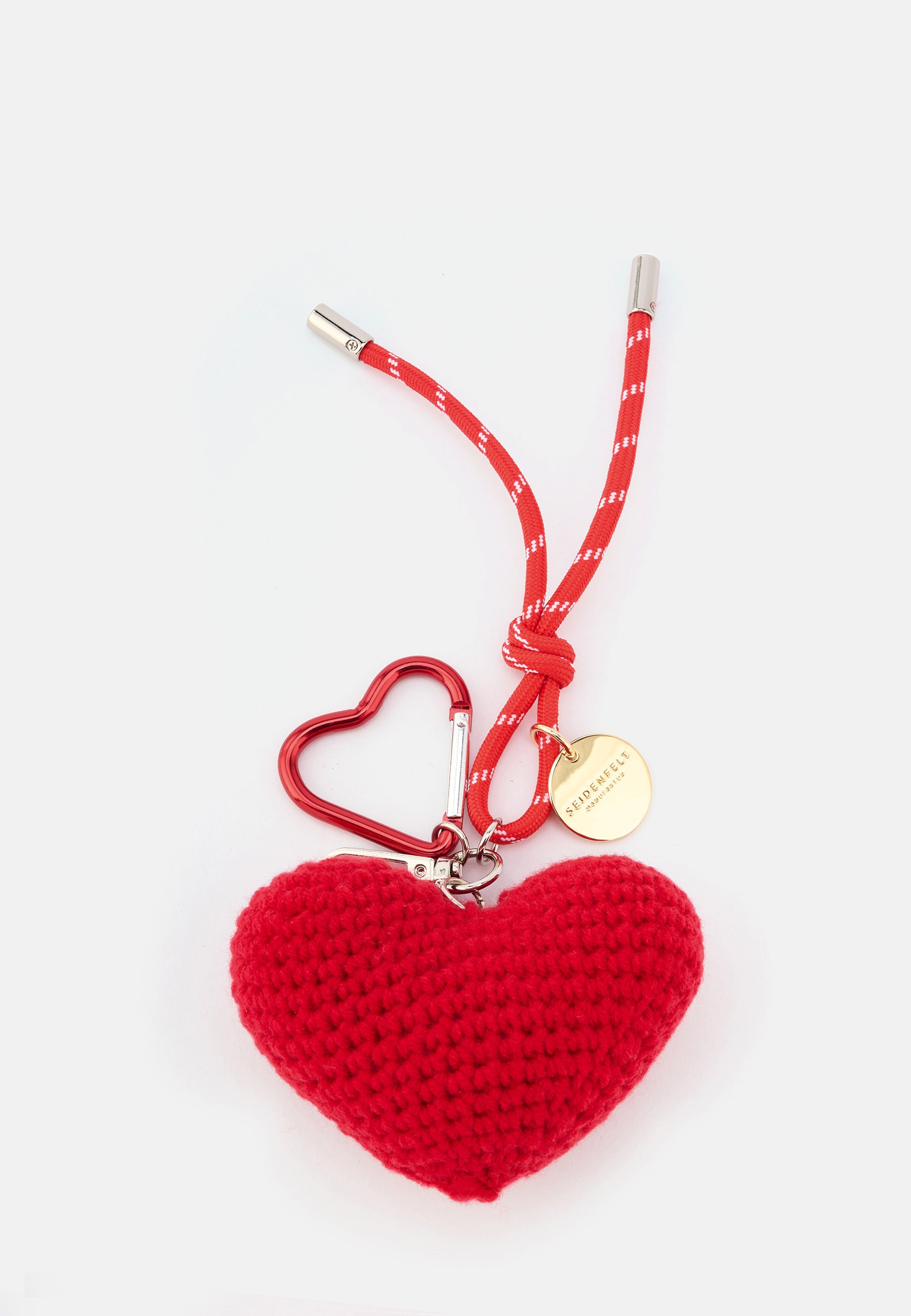 Crochet Heart Charm pop red OS