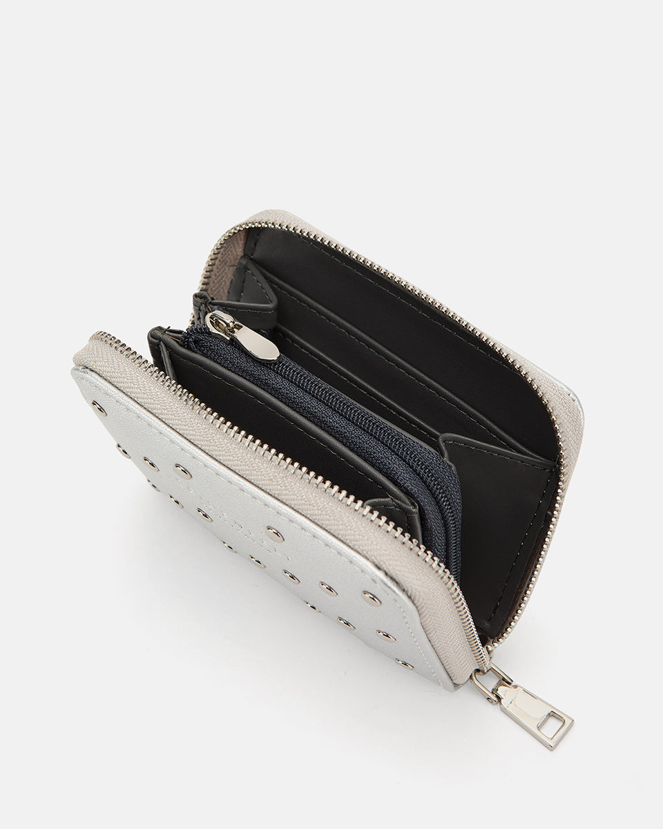 Seidenfelt - Handtaschen>Damen>Kunstlederaccessoires>Portemonnaies - Ylva Little Rivets - black / OS-light sand&rivets / OS-silver&rivets / OS
