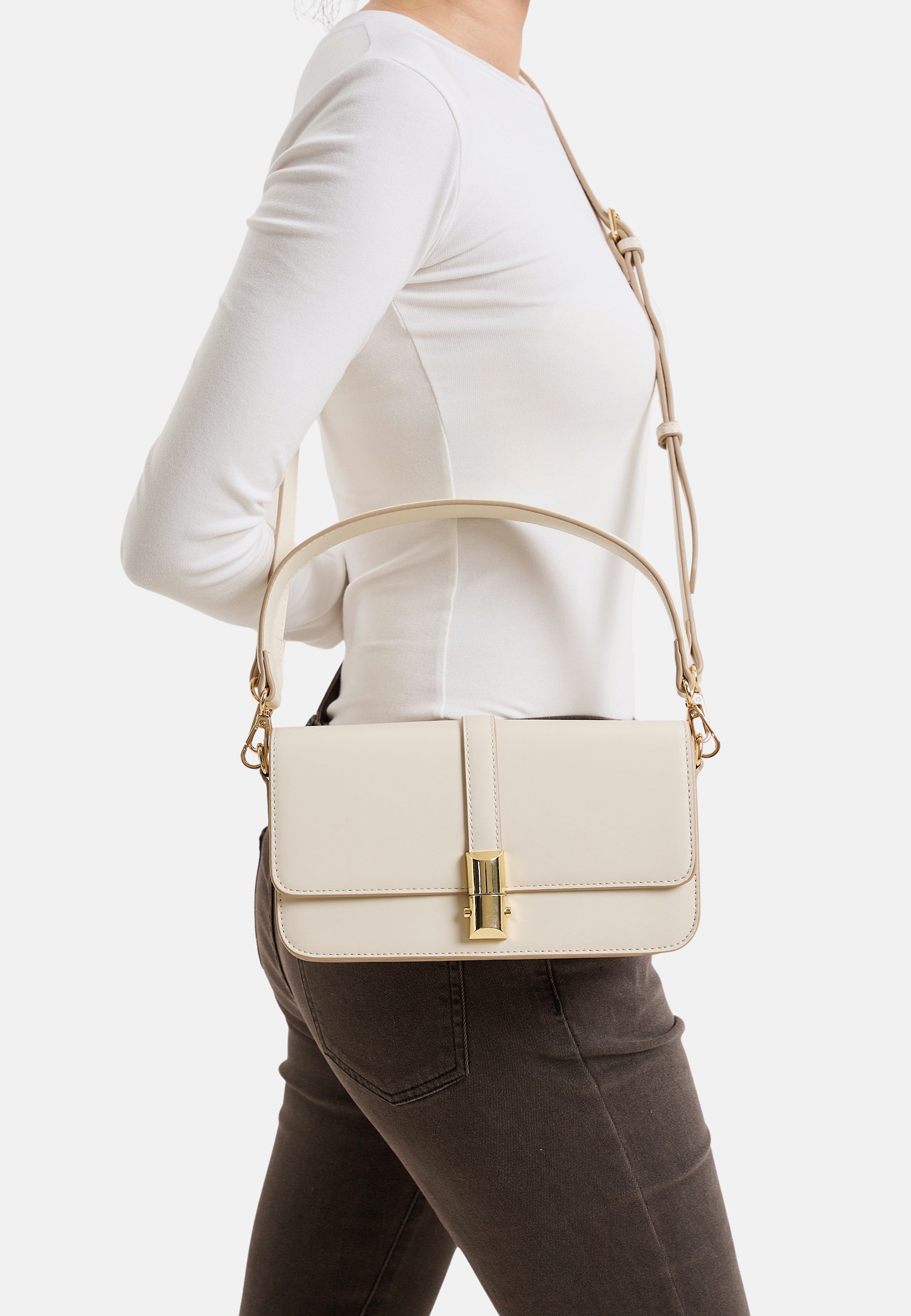 Seidenfelt - Handtaschen>Damen>Kunstledertaschen>Crossbody Taschen - Lilla Ro Big Crossbody - black / OS-cream / OS-light sand / OS