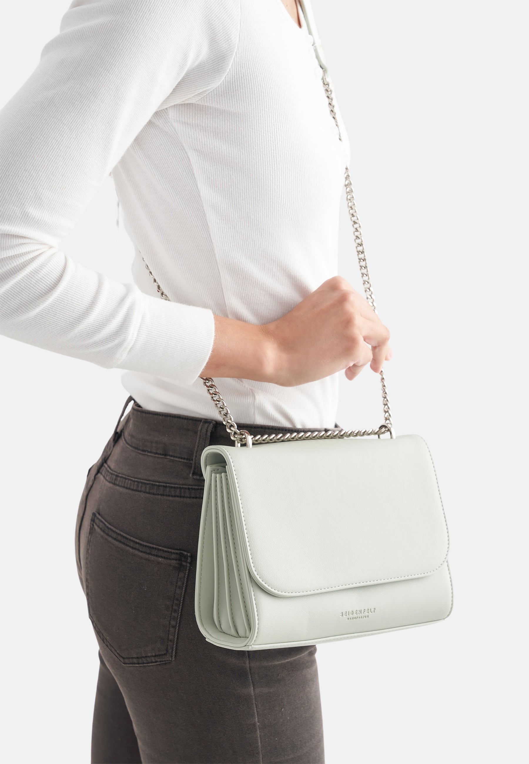 Seidenfelt - Handtaschen>Damen>Kunstledertaschen>Crossbody Taschen - Naantali Crossbag - black / OS-pistachio / OS