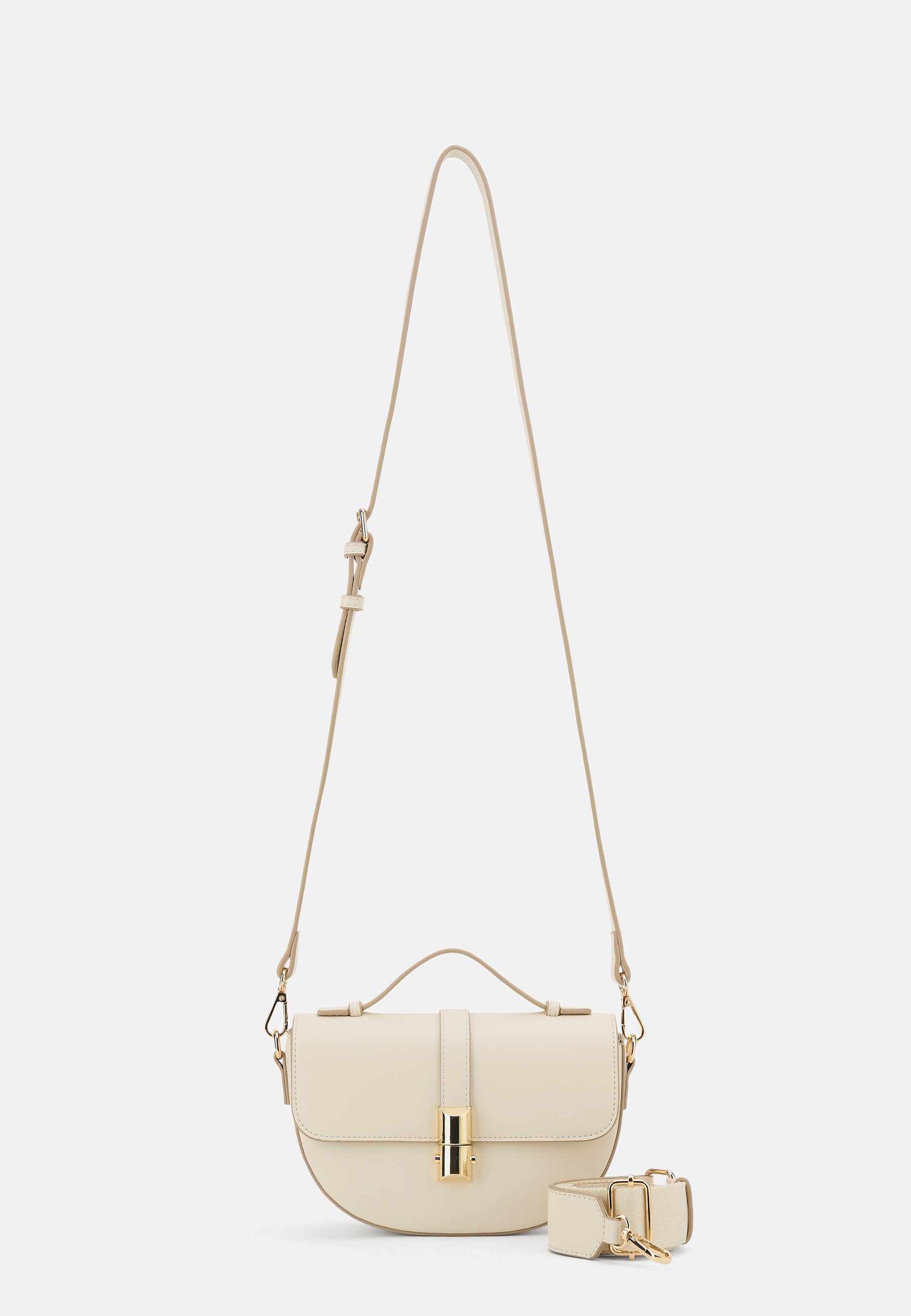 Seidenfelt - Handtaschen>Damen>Kunstledertaschen>Halbmond Taschen - Lilla Ro Saddle Bag - black / OS-cream / OS-light sand / OS