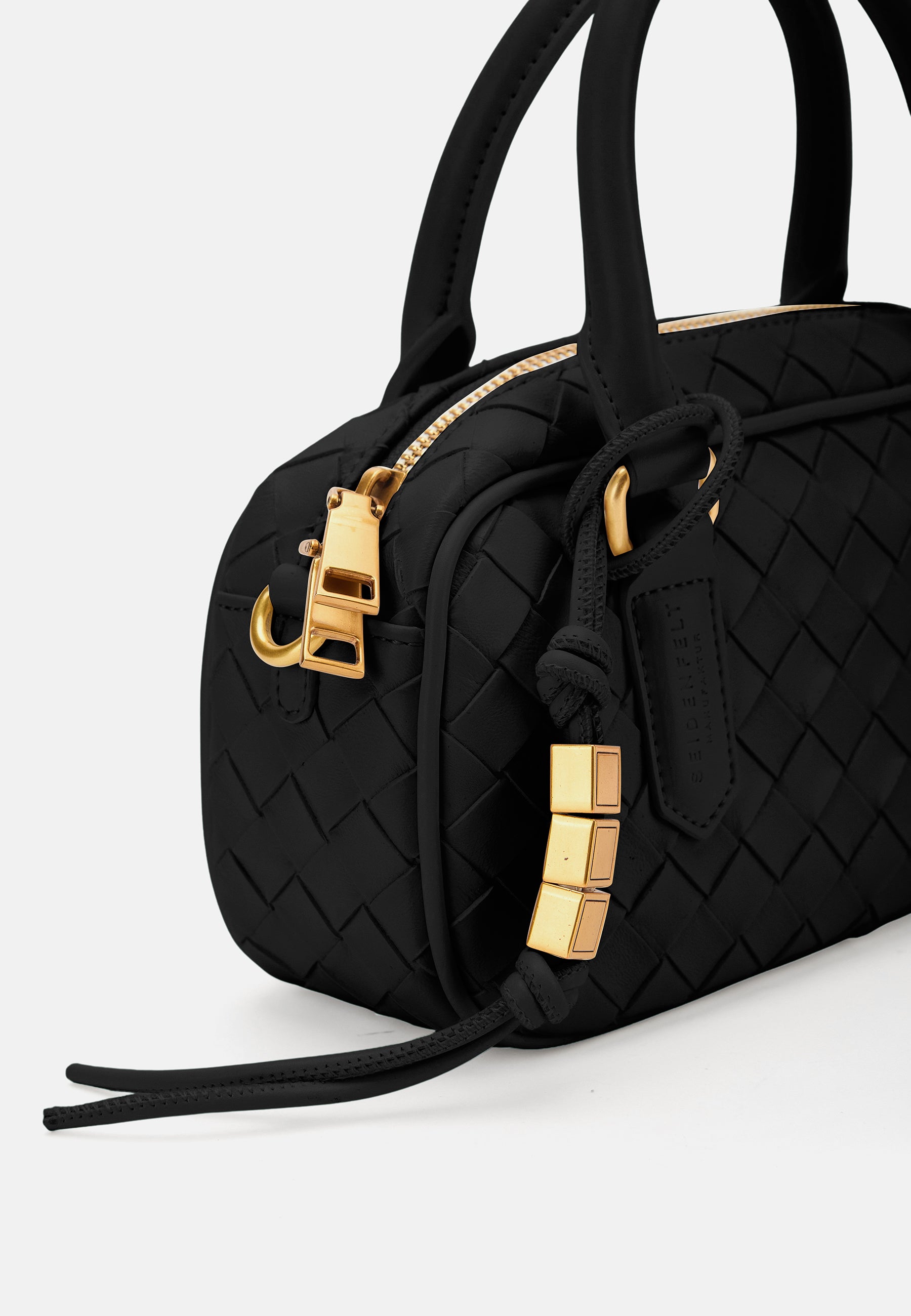 Seidenfelt - Handtaschen>Damen>Kunstledertaschen>Hand Taschen - Kinna Bowling Bag - black / OS-shy yellow / OS
