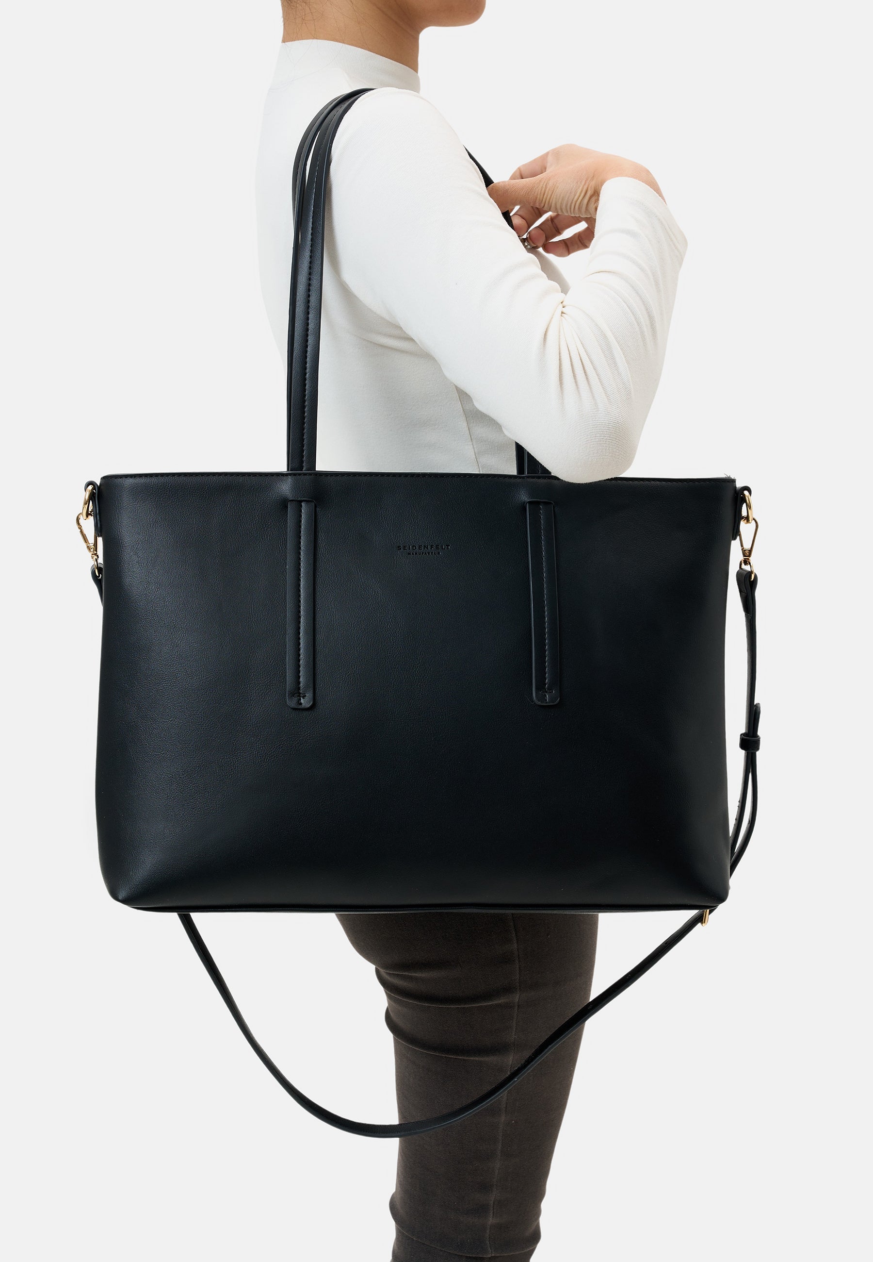 Seidenfelt - Handtaschen>Damen>Kunstledertaschen>Schulter Taschen - Eiby Shopper - black / OS-khaki green / OS