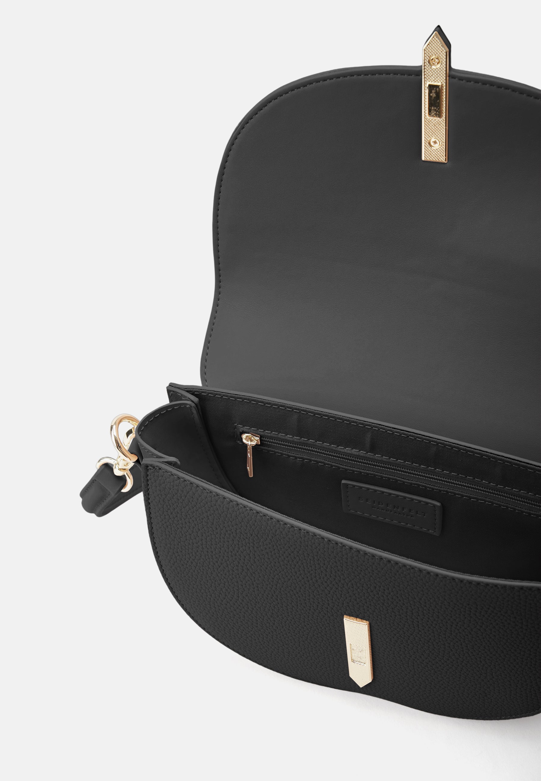 Seidenfelt - Handtaschen>Damen>Kunstledertaschen>Halbmond Taschen - Selje Saddle - black / OS-cream / OS-rose / OS