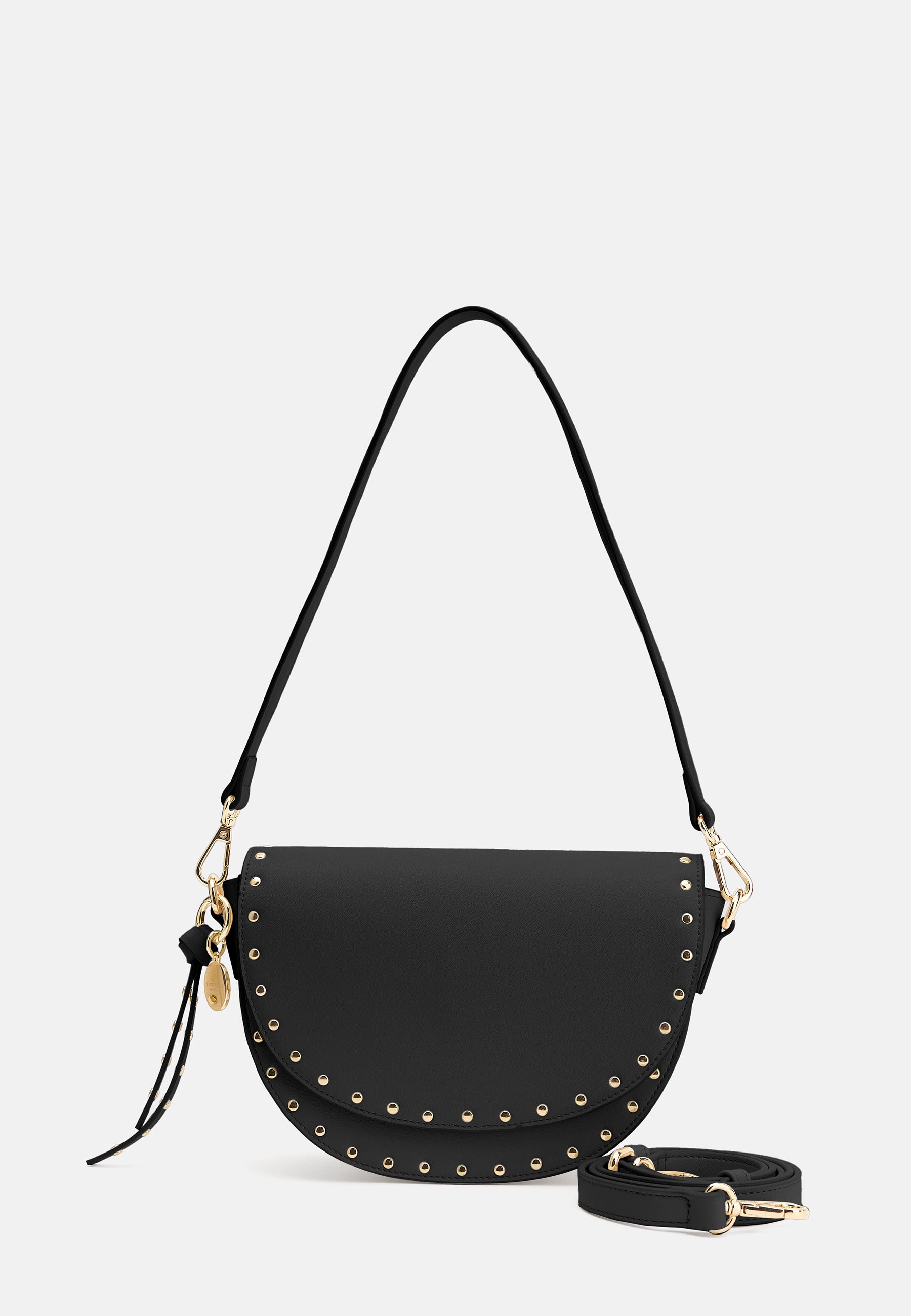 Seidenfelt - Handtaschen>Damen>Kunstledertaschen>Halbmond Taschen - Senja Saddle - black / OS-light sand / OS-beige / OS