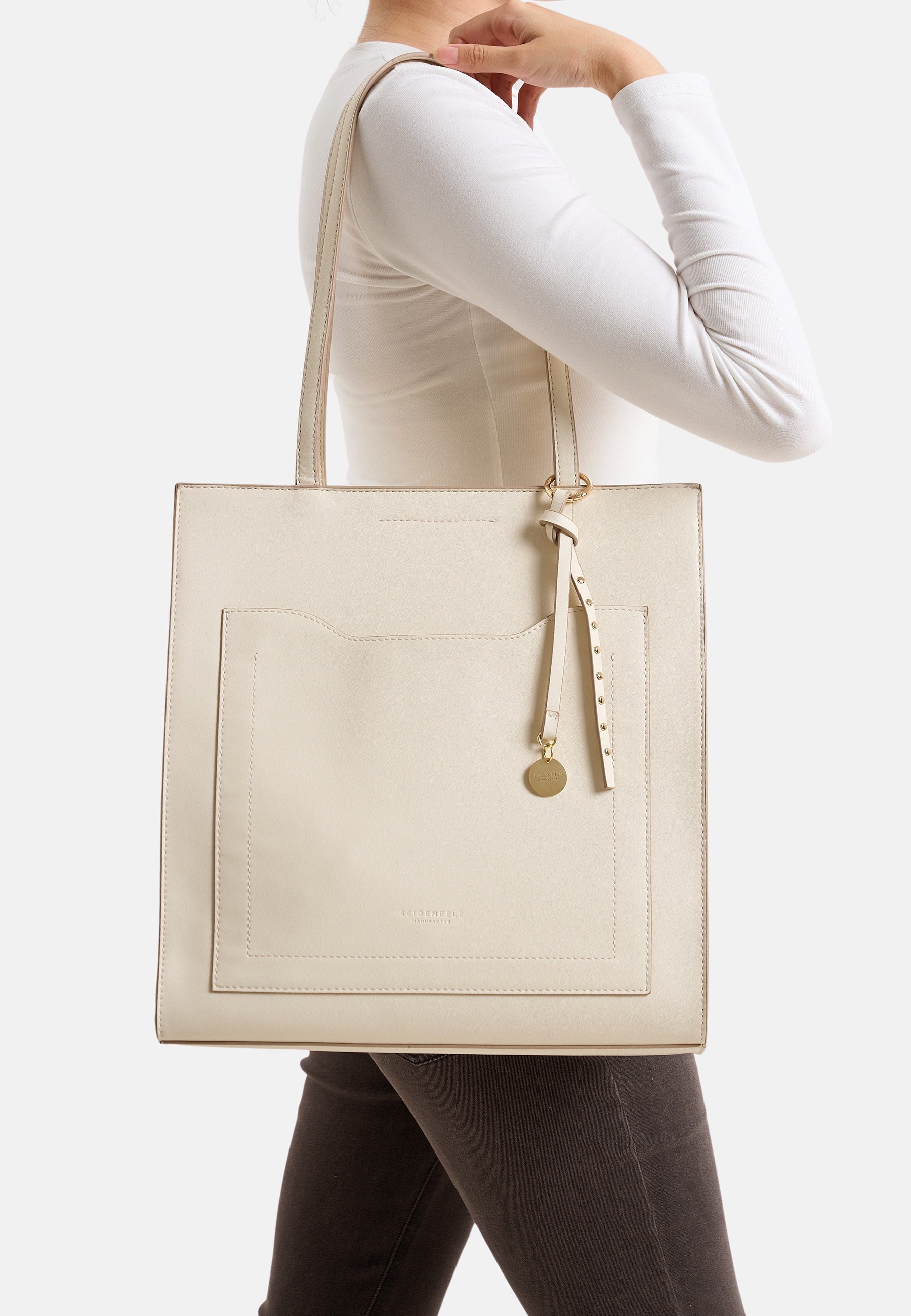 Seidenfelt - Handtaschen>Damen>Kunstledertaschen>Schulter Taschen - Senja Shopper - beige / OS-black / OS-light sand / OS