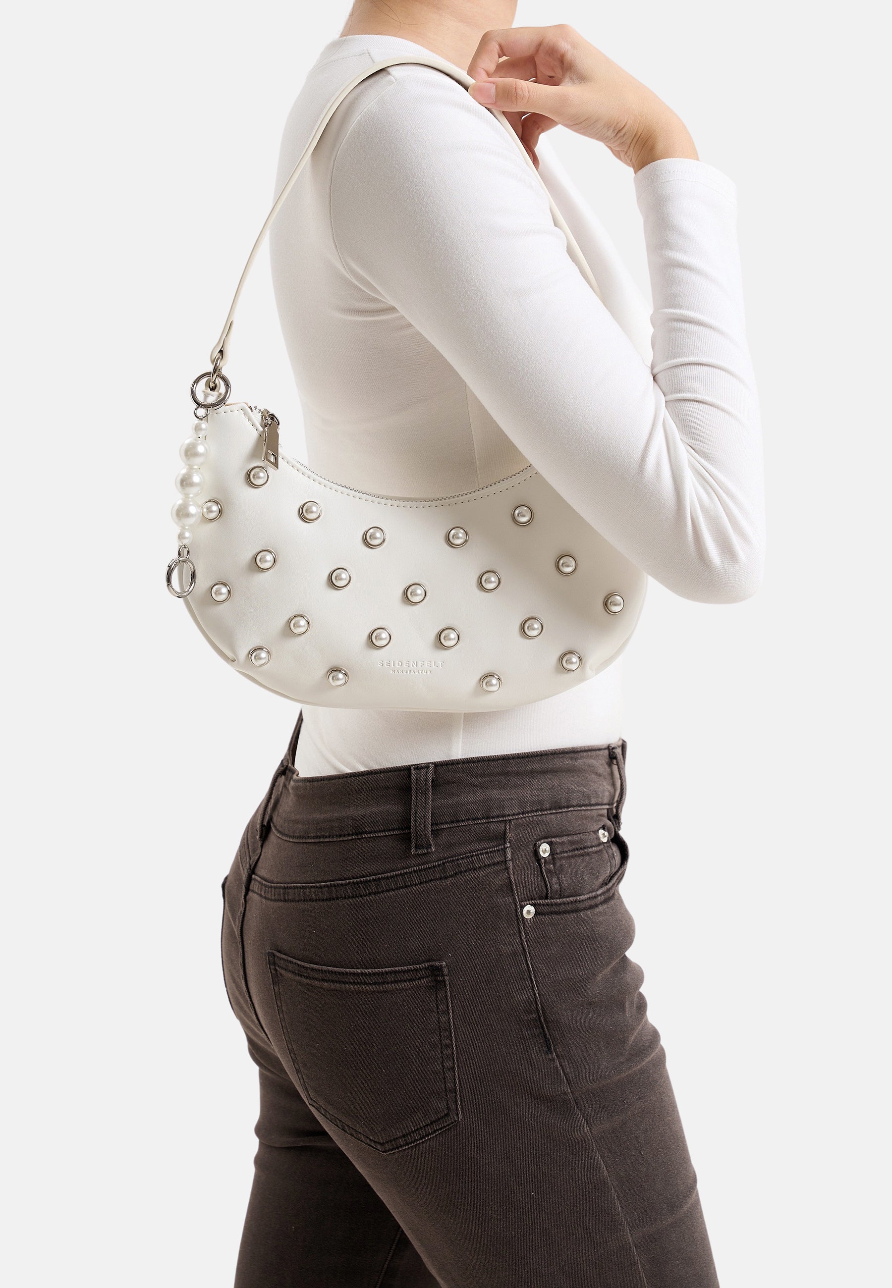 Seidenfelt - Handtaschen>Damen>Kunstledertaschen>Halbmond Taschen - Tydal Halfmoon Bag - cream / OS-bright white / OS