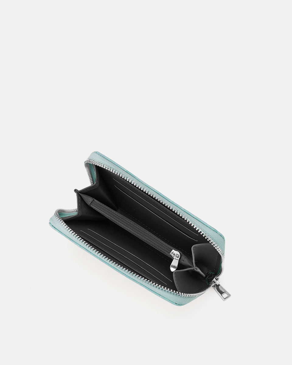 Seidenfelt - Wallets - Ebba - glossy black / OS-olive / OS-croco print ice blue / OS-denim in blue / OS