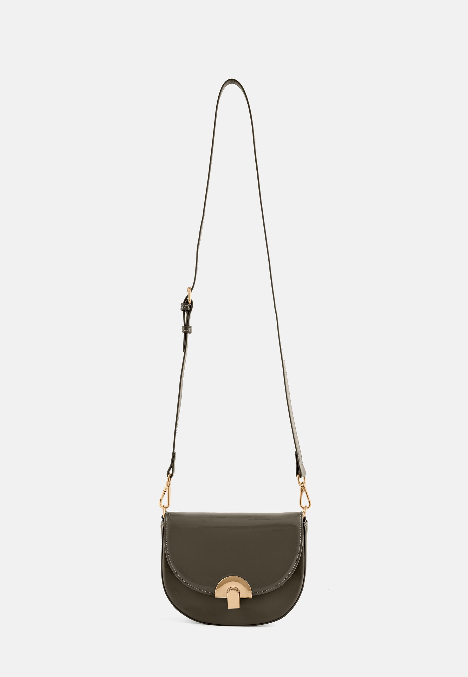 Seidenfelt - Bags - Grenaa Saddle - grey / OS-khaki / OS