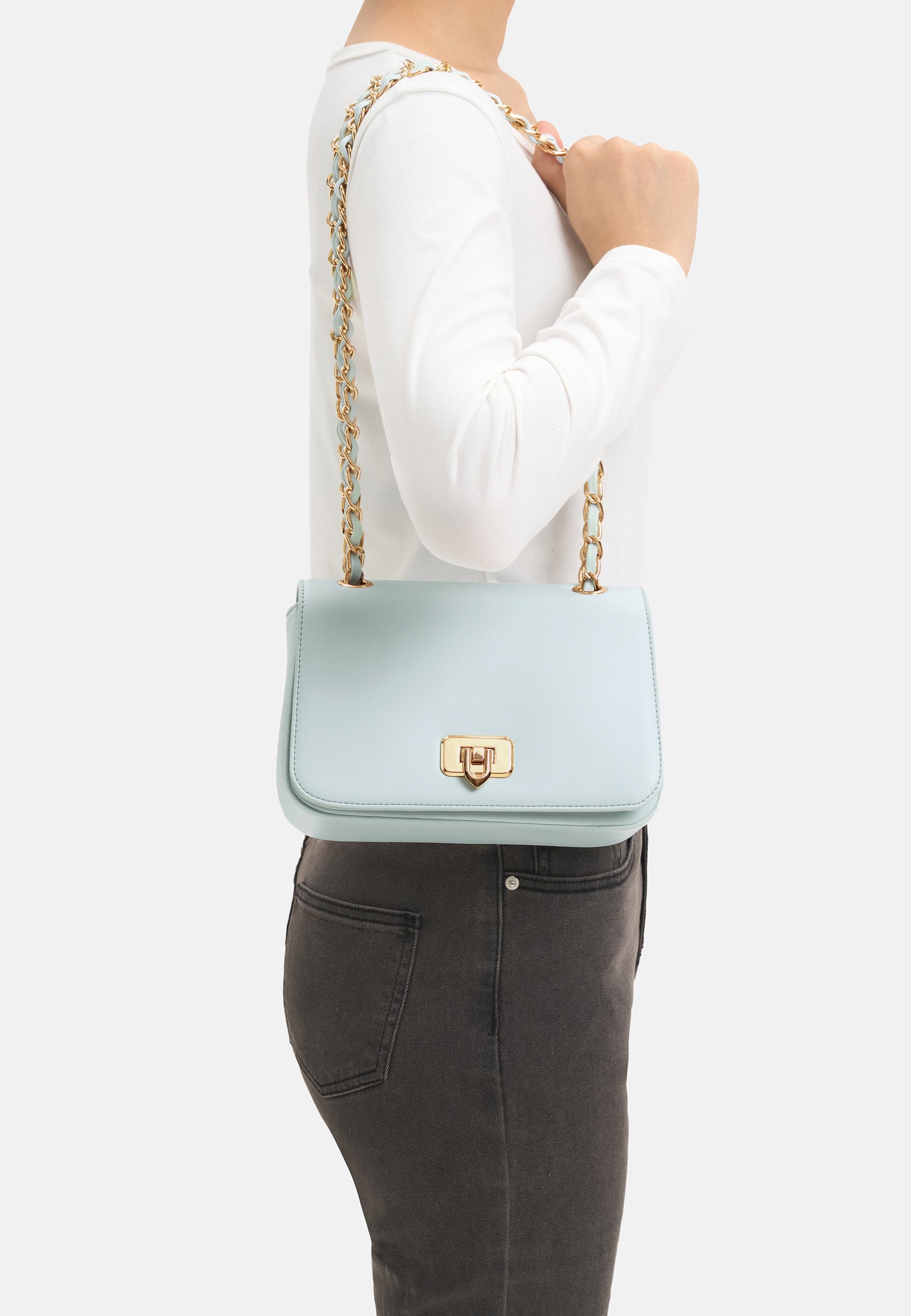 Seidenfelt - Bags - Lilla Edet Crossbag - black / OS-sea salt blue / OS-milky white / OS