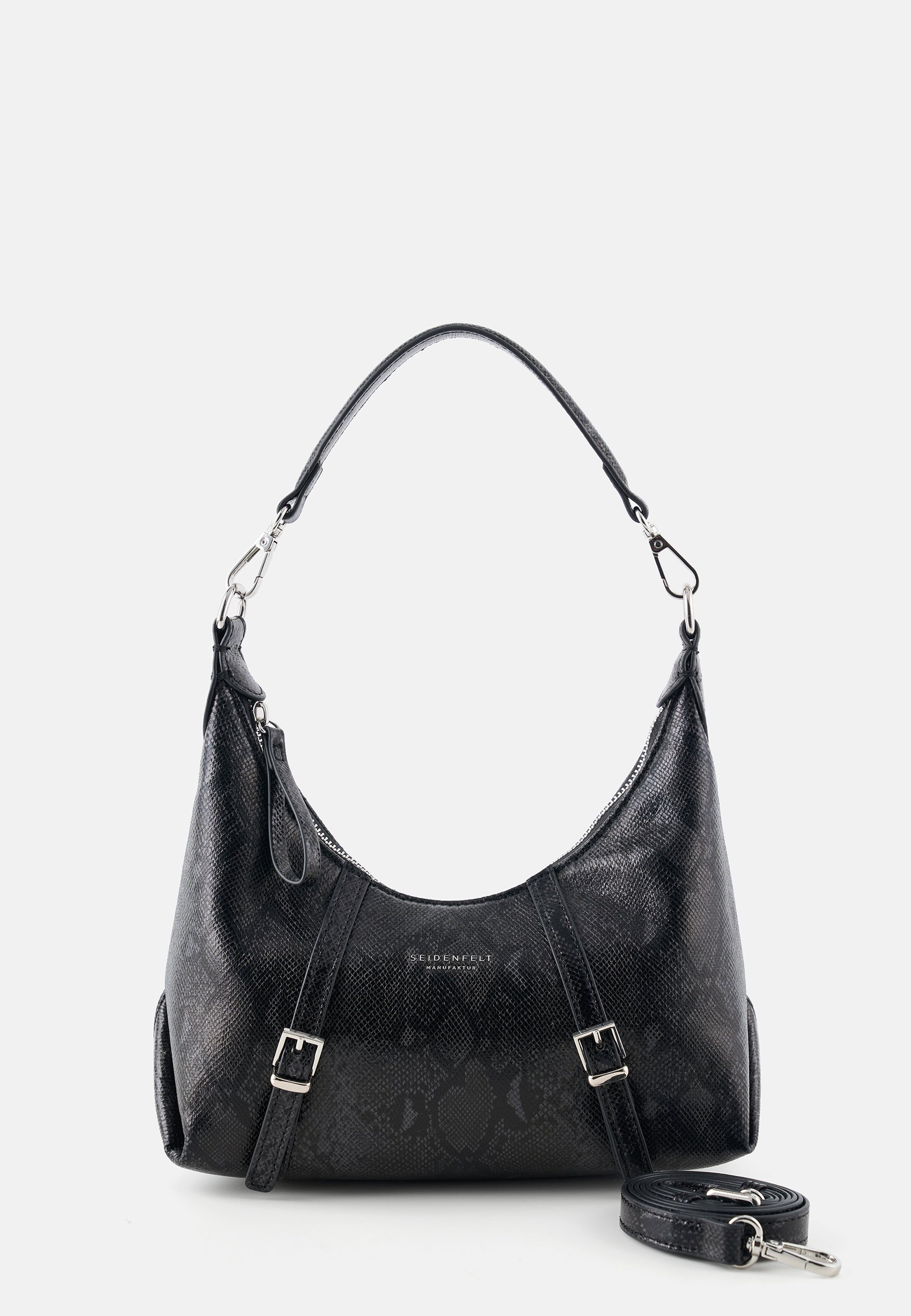 Seidenfelt - Bags - Lilleby Hobo - reptile black / OS-reptile dark green / OS-reptile beige / OS