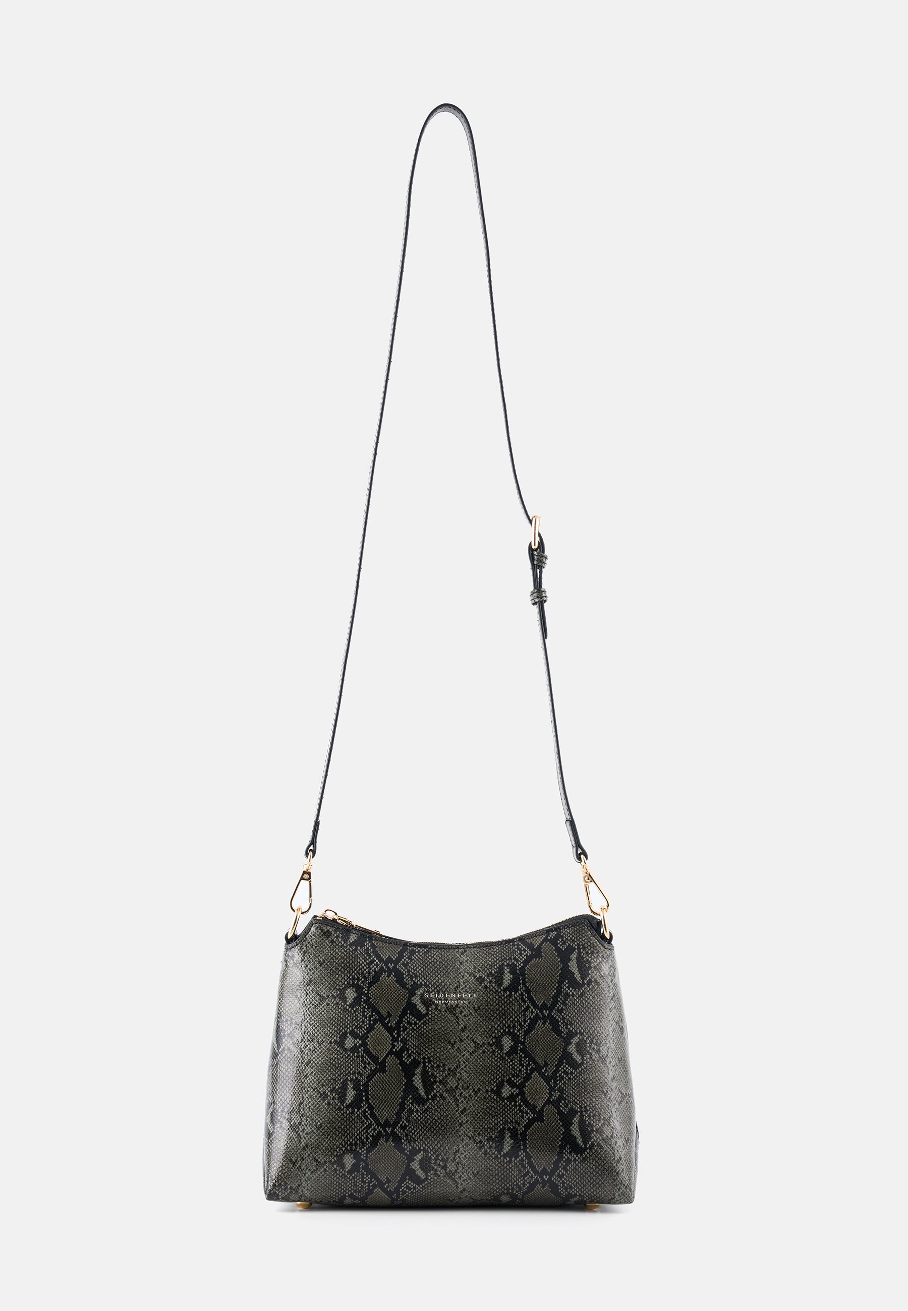 Seidenfelt - Bags - Lilleby Midi Crossbag - reptile dark green / OS