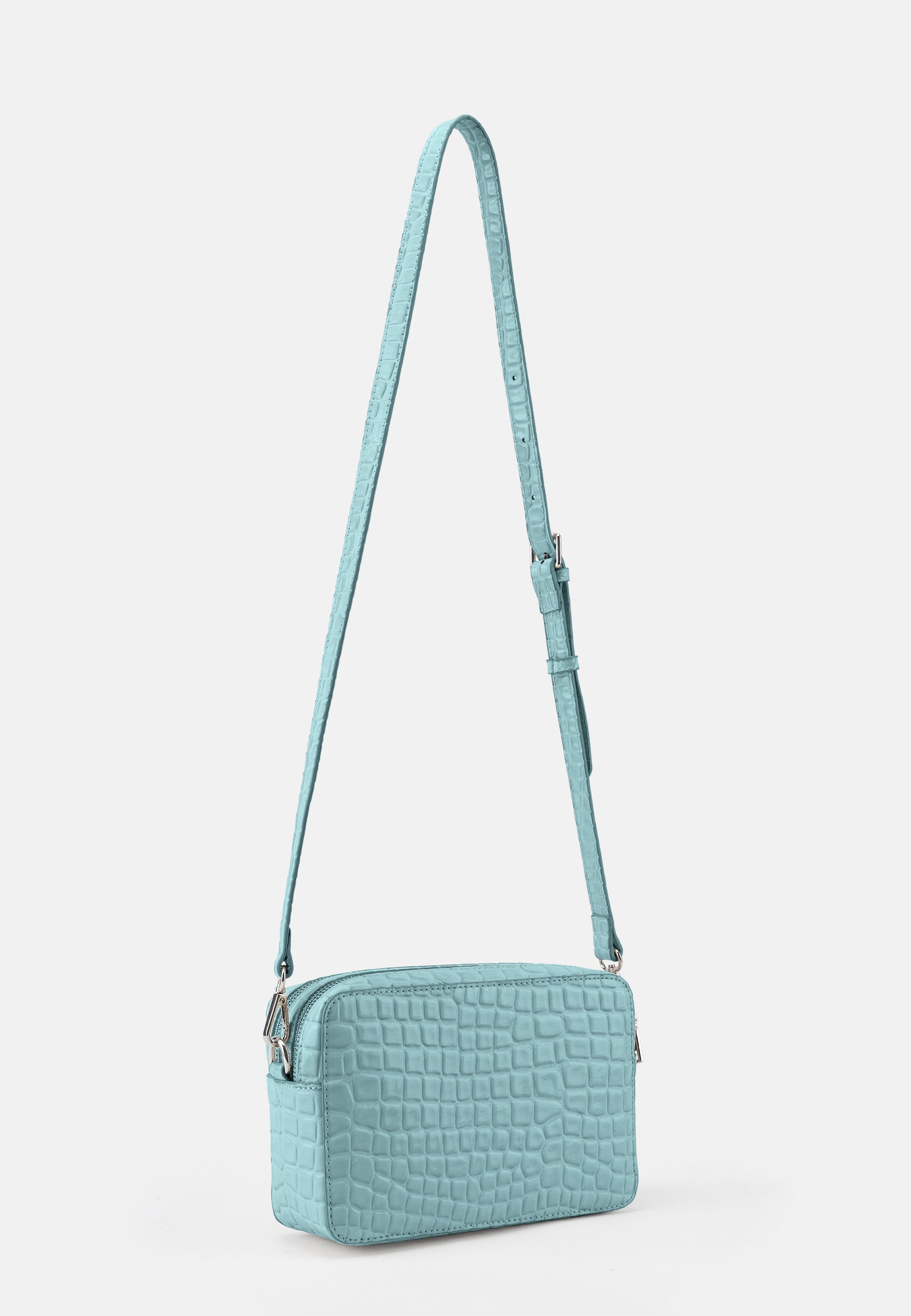 Seidenfelt - Bags - Nesna Camera Bag - croco print ice blue / OS