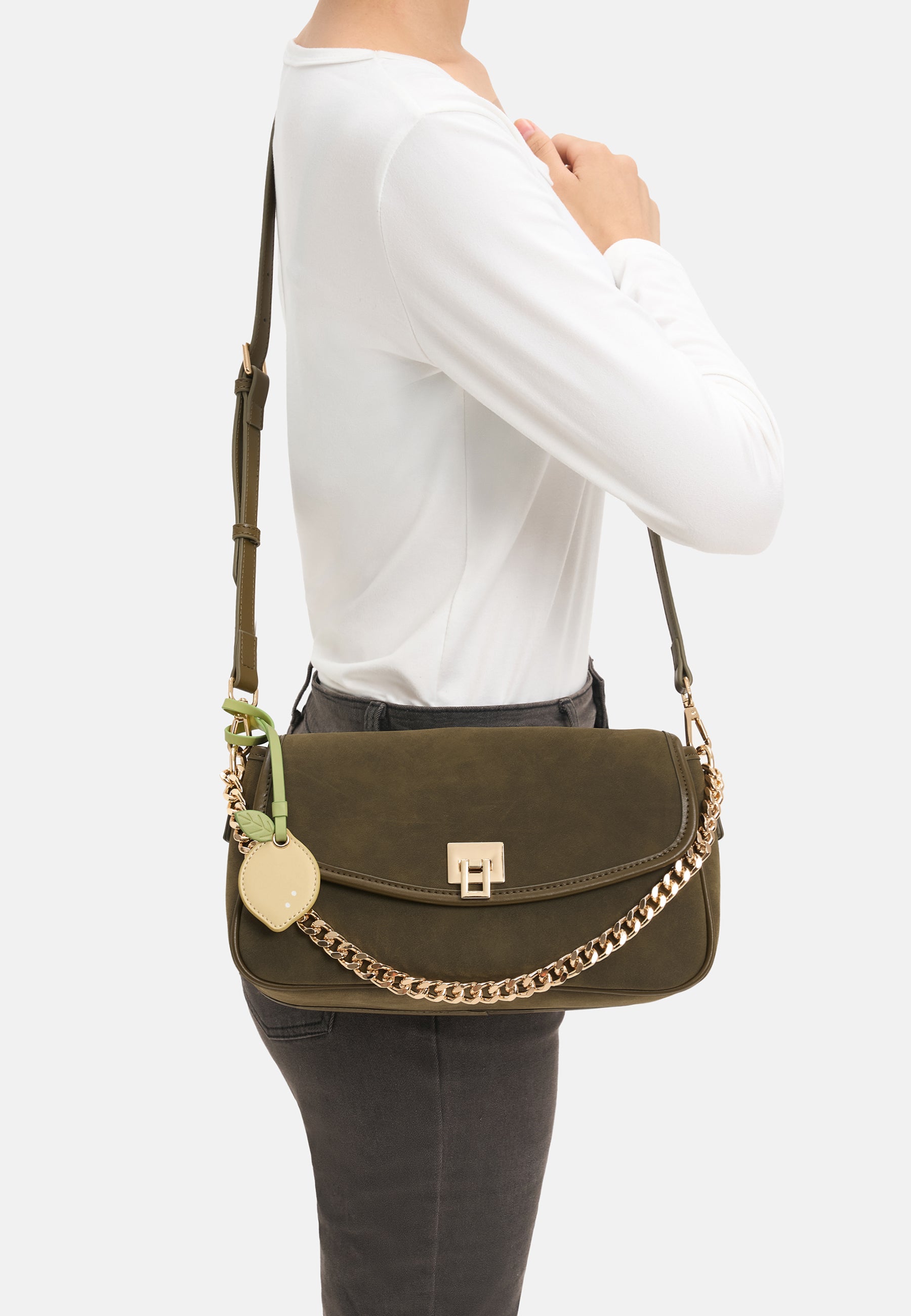 Seidenfelt - Bags - Nibe Crossbag - black / OS-sweet caramel / OS-olive / OS