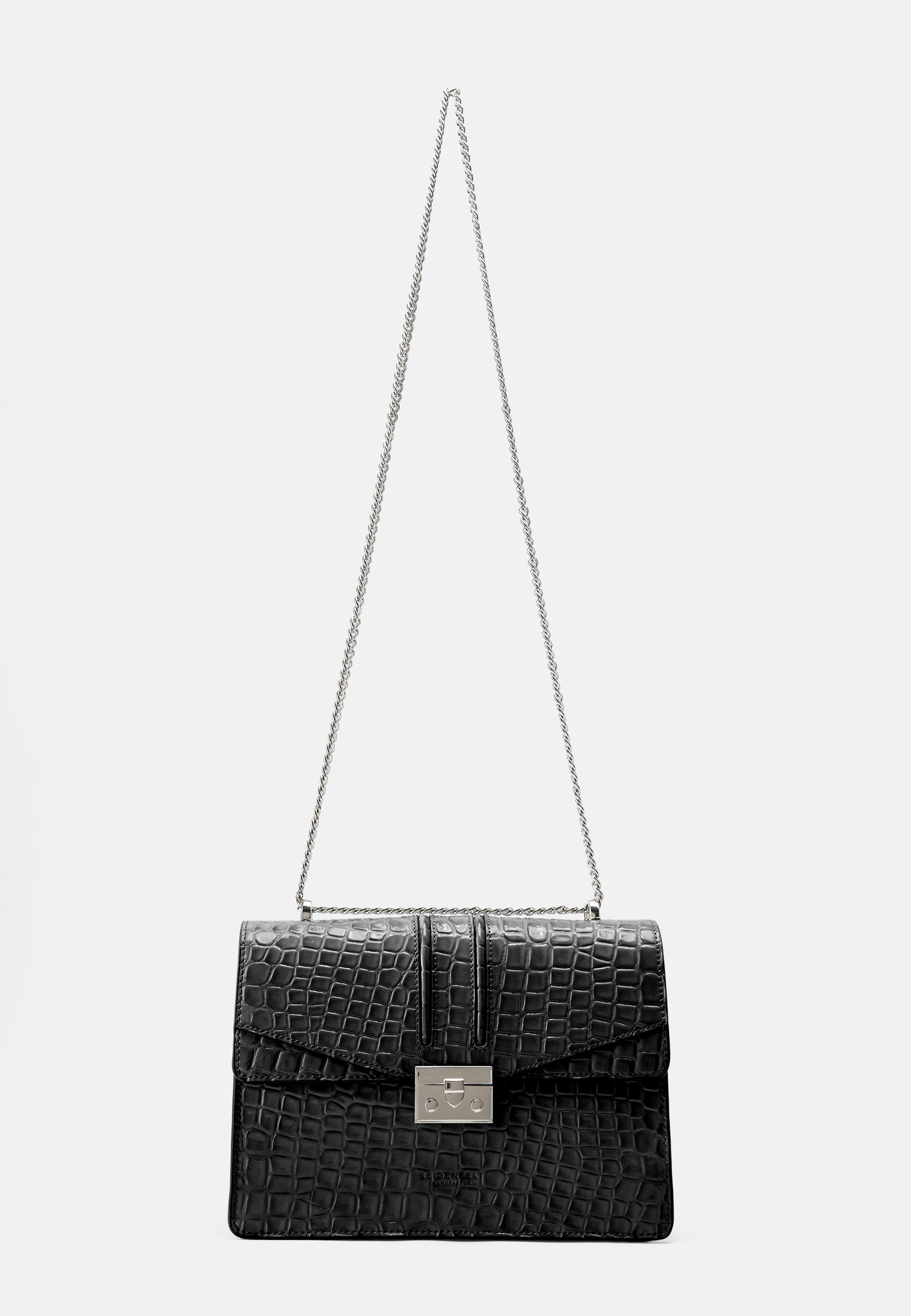 Seidenfelt - Bags - Roros Big - croco print black / OS-black / black / OS-black / gold / OS-buttermilk / OS-warm stone / OS