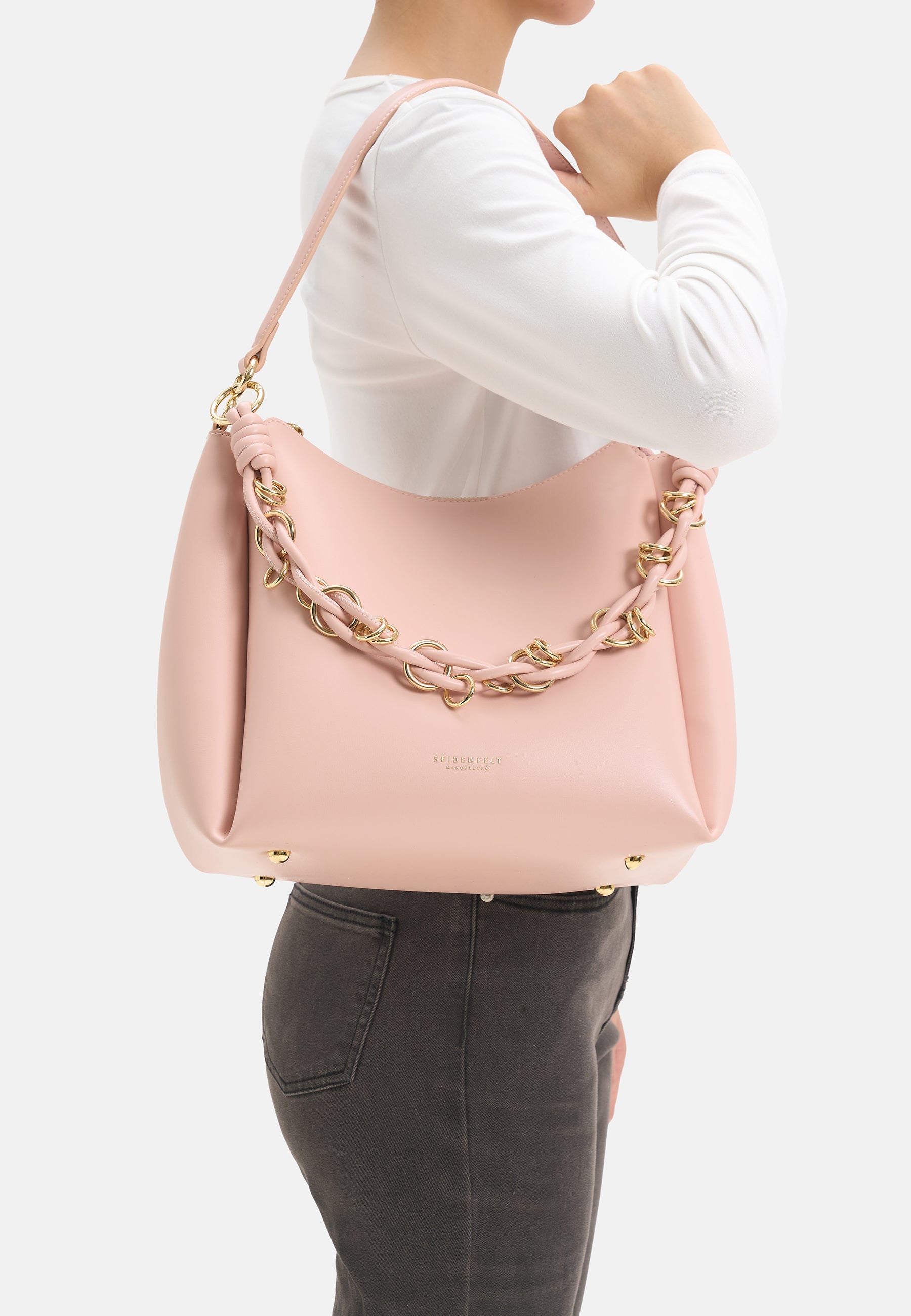 Seidenfelt - Bags - Sundby Hobo - black / OS-cloud / OS-tulle pink / OS