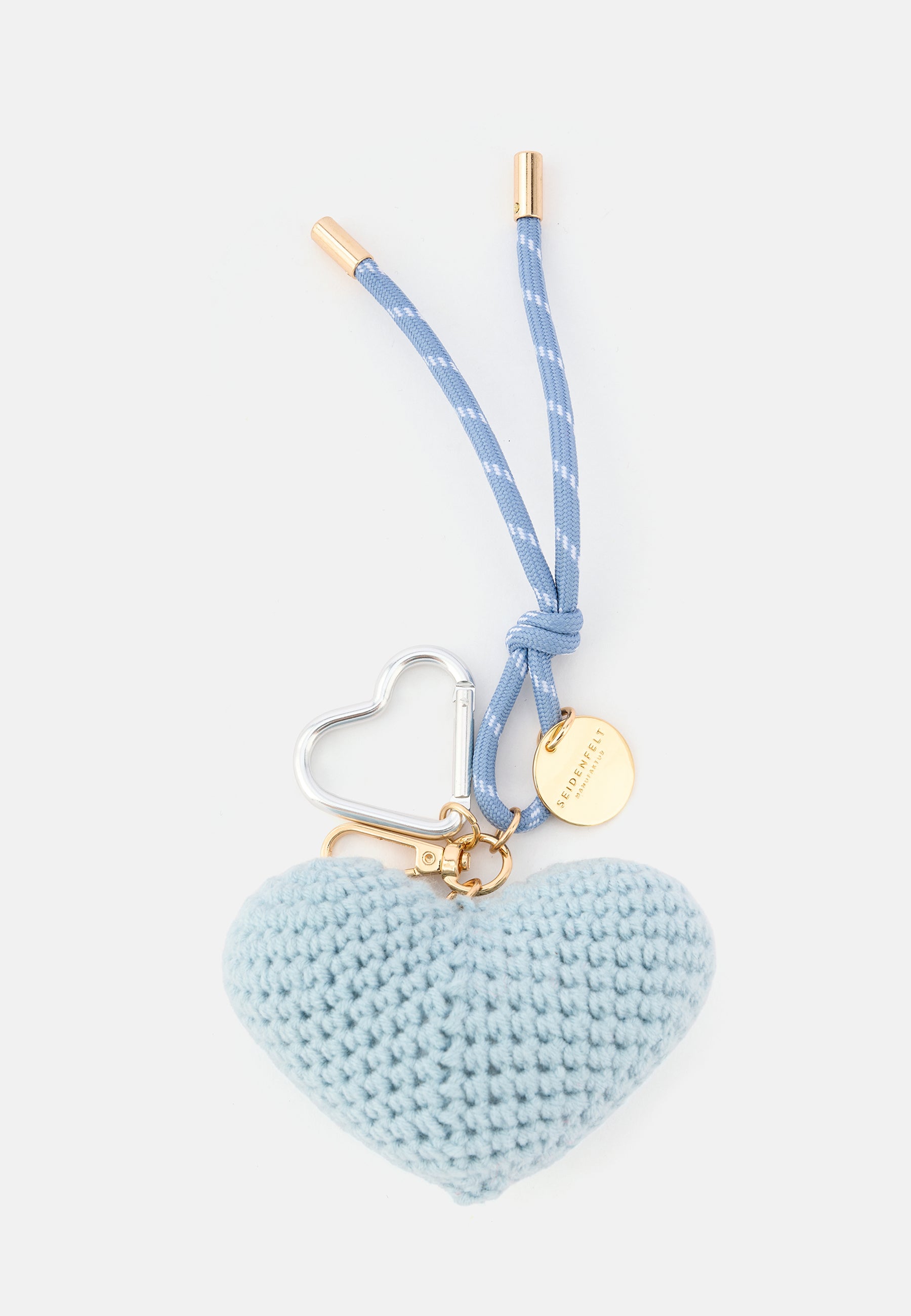 Crochet Heart Charm sea salt blue OS