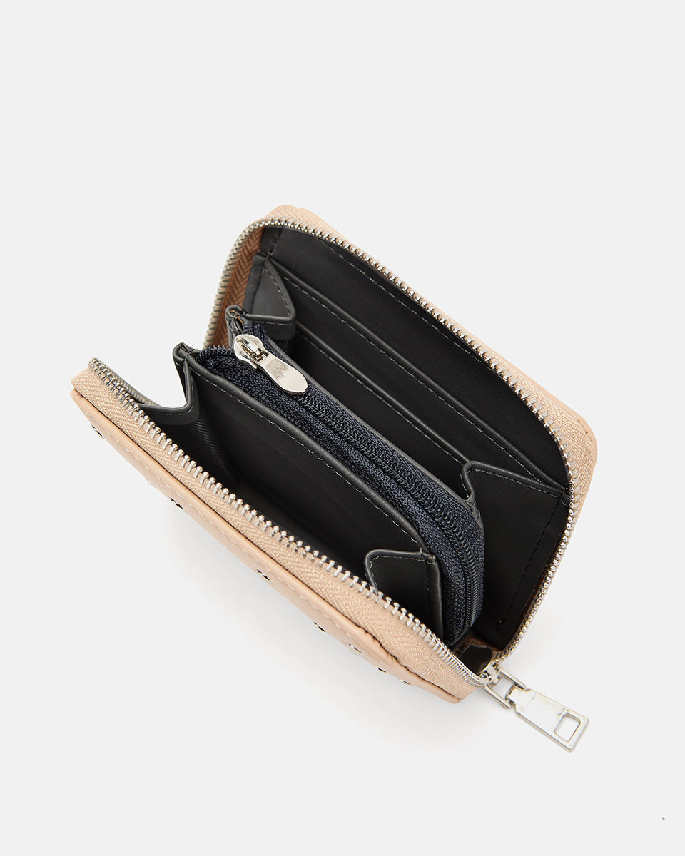 Seidenfelt - Handtaschen>Damen>Kunstlederaccessoires>Portemonnaies - Ylva Little Rivets - black / OS-light sand&rivets / OS-silver&rivets / OS