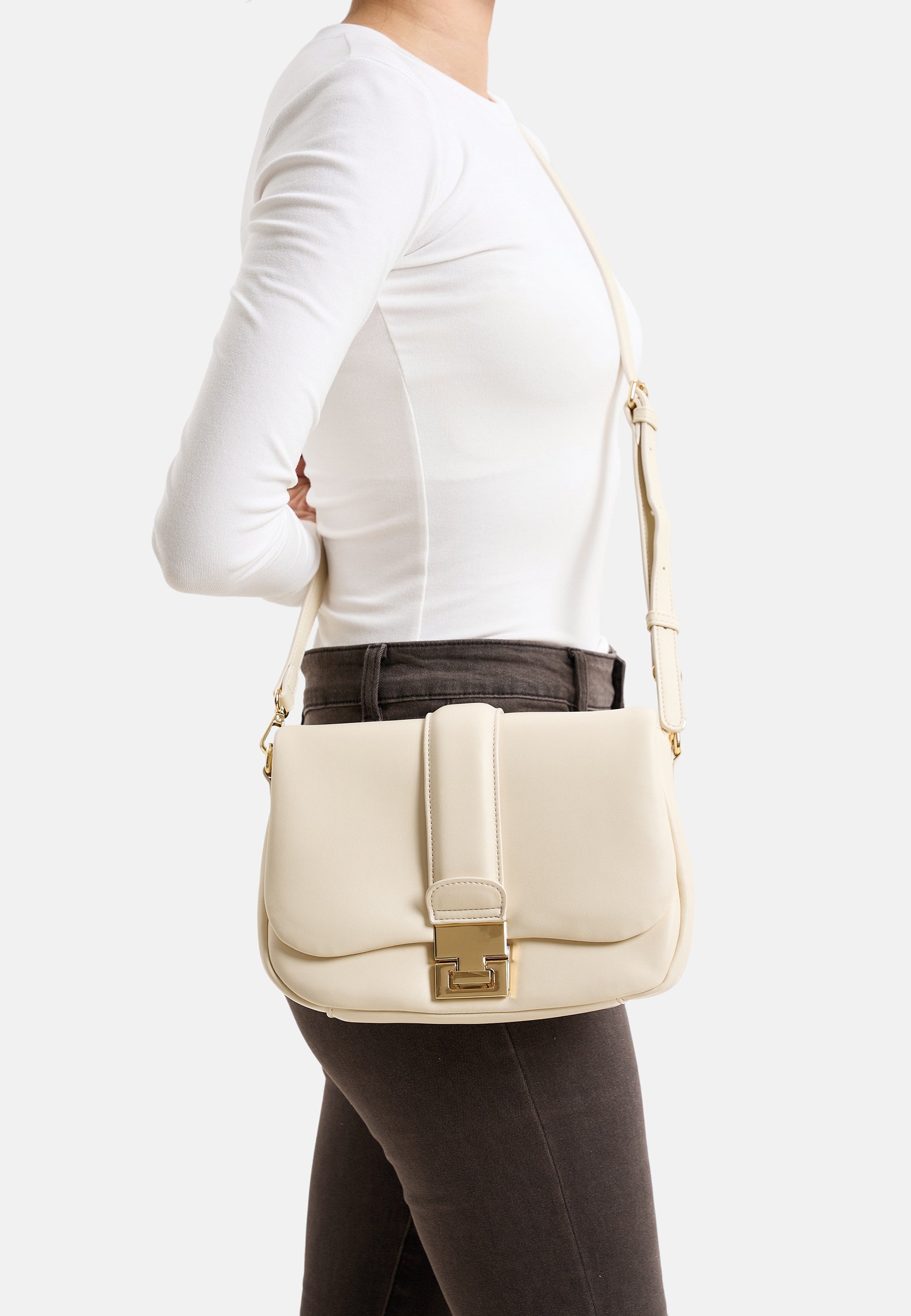 Seidenfelt - Handtaschen>Damen>Kunstledertaschen>Crossbody Taschen - Evje Crossbag - black / OS-cream / OS-light sand / OS
