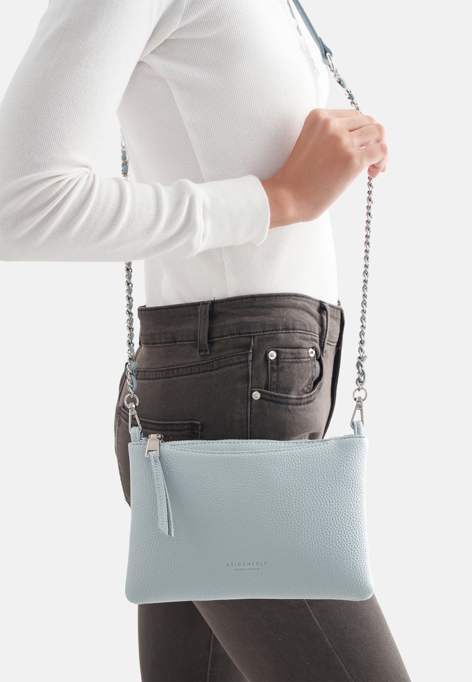 Seidenfelt - Handtaschen>Damen>Kunstledertaschen>Crossbody Taschen - Malvik Small Crossbag With Chain - black / OS-summer stone / OS-sky blue / OS-shy rose / OS