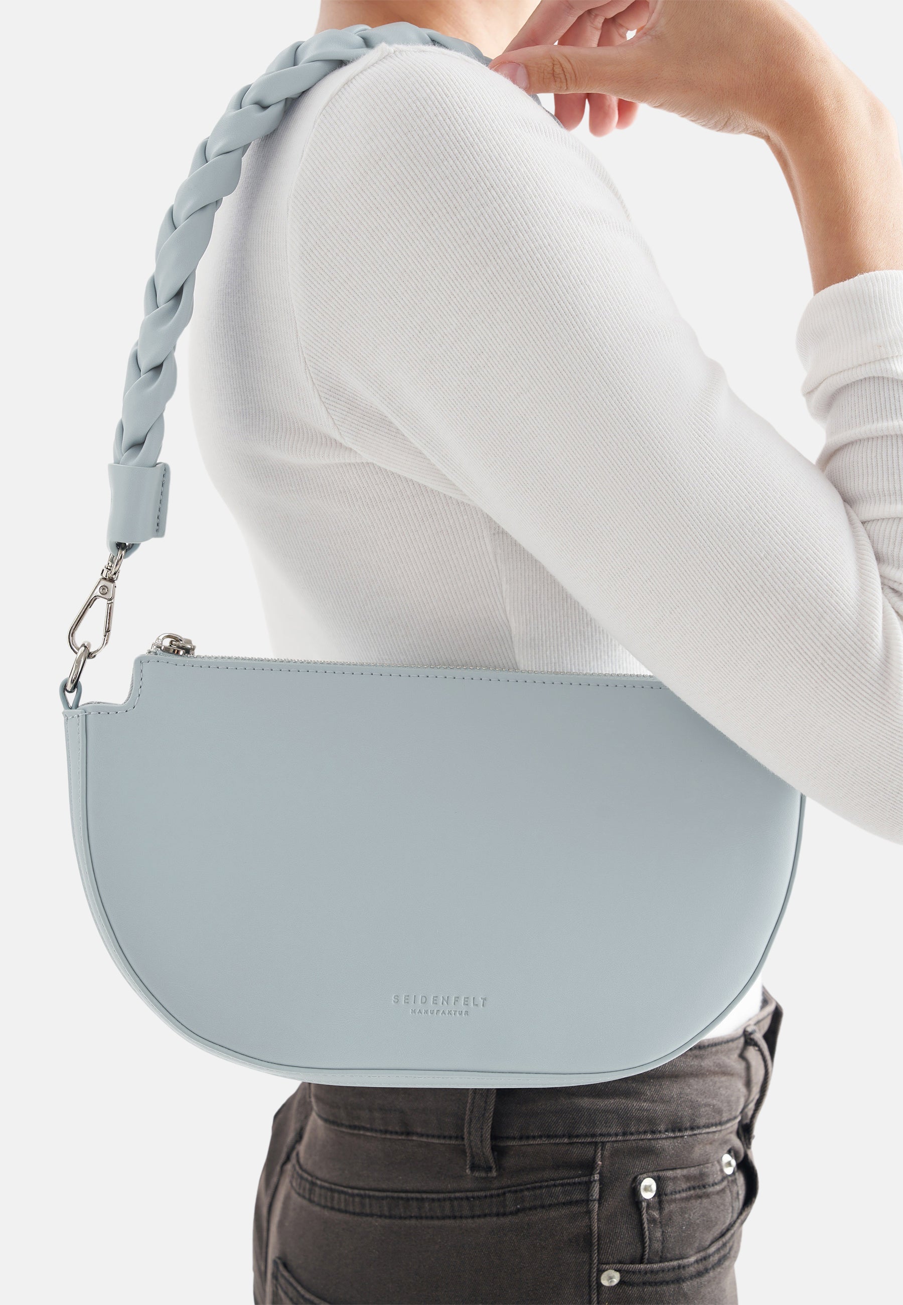Seidenfelt - Handtaschen>Damen>Kunstledertaschen>Halbmond Taschen - Melbu Halfmoon Bag - black / OS-cream / OS-ice blue / OS-powder rose / OS