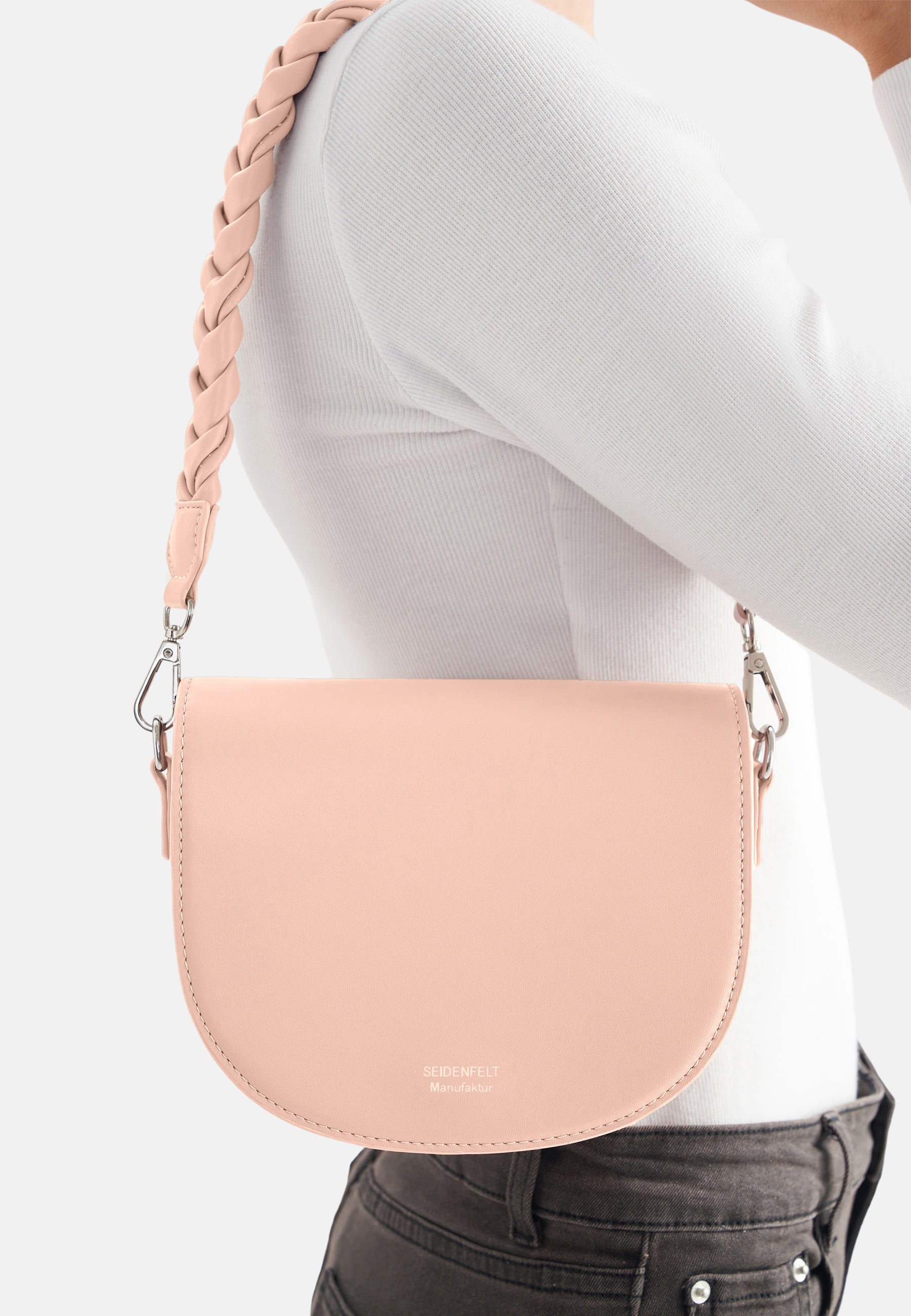 Seidenfelt - Handtaschen>Damen>Kunstledertaschen>Halbmond Taschen - Melbu Saddle - black / OS-cream / OS-cream / gold metal / OS-ice blue / OS-powder rose / OS-powder rose/gold metal / OS