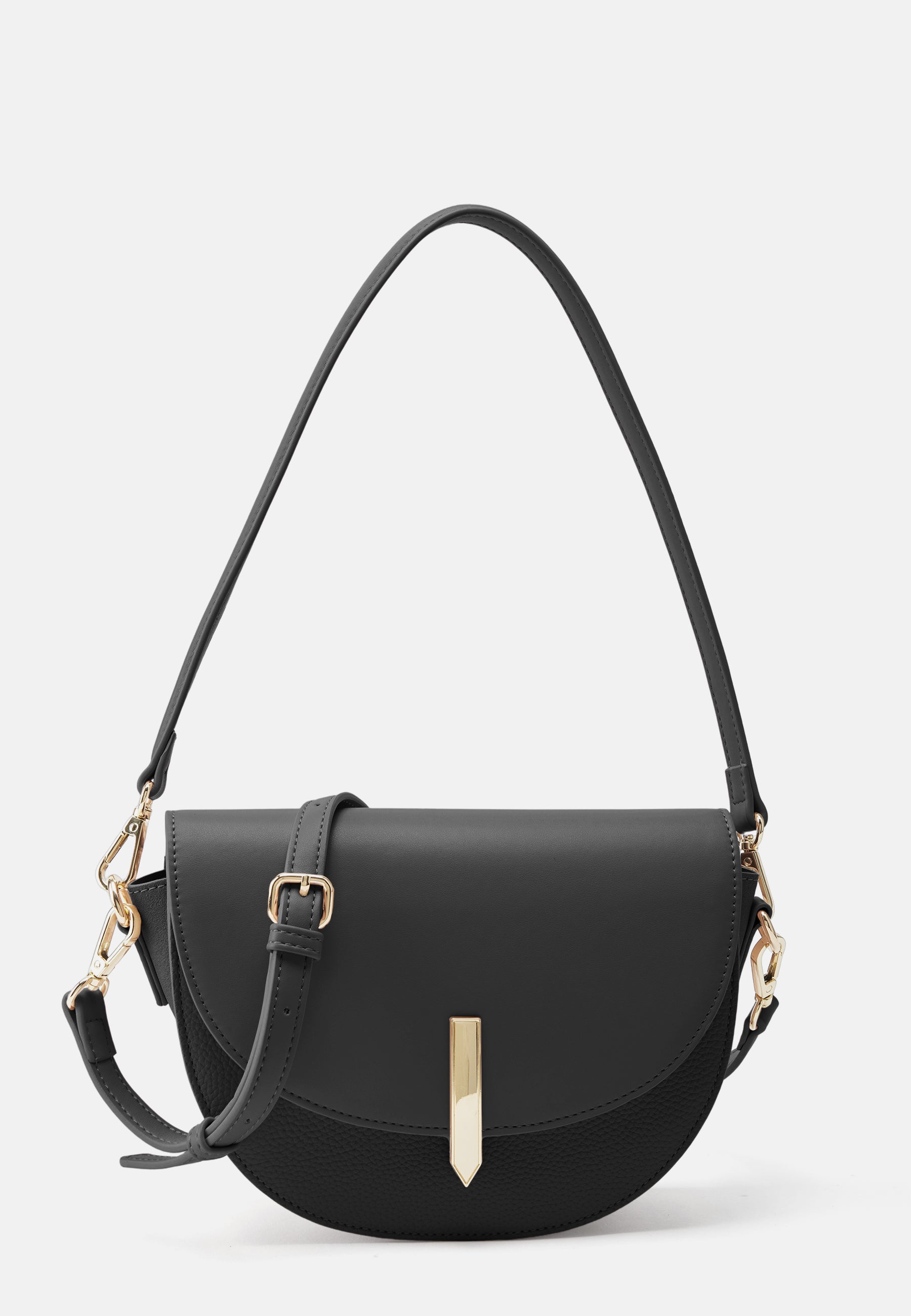 Seidenfelt - Handtaschen>Damen>Kunstledertaschen>Halbmond Taschen - Selje Saddle - black / OS-cream / OS-rose / OS