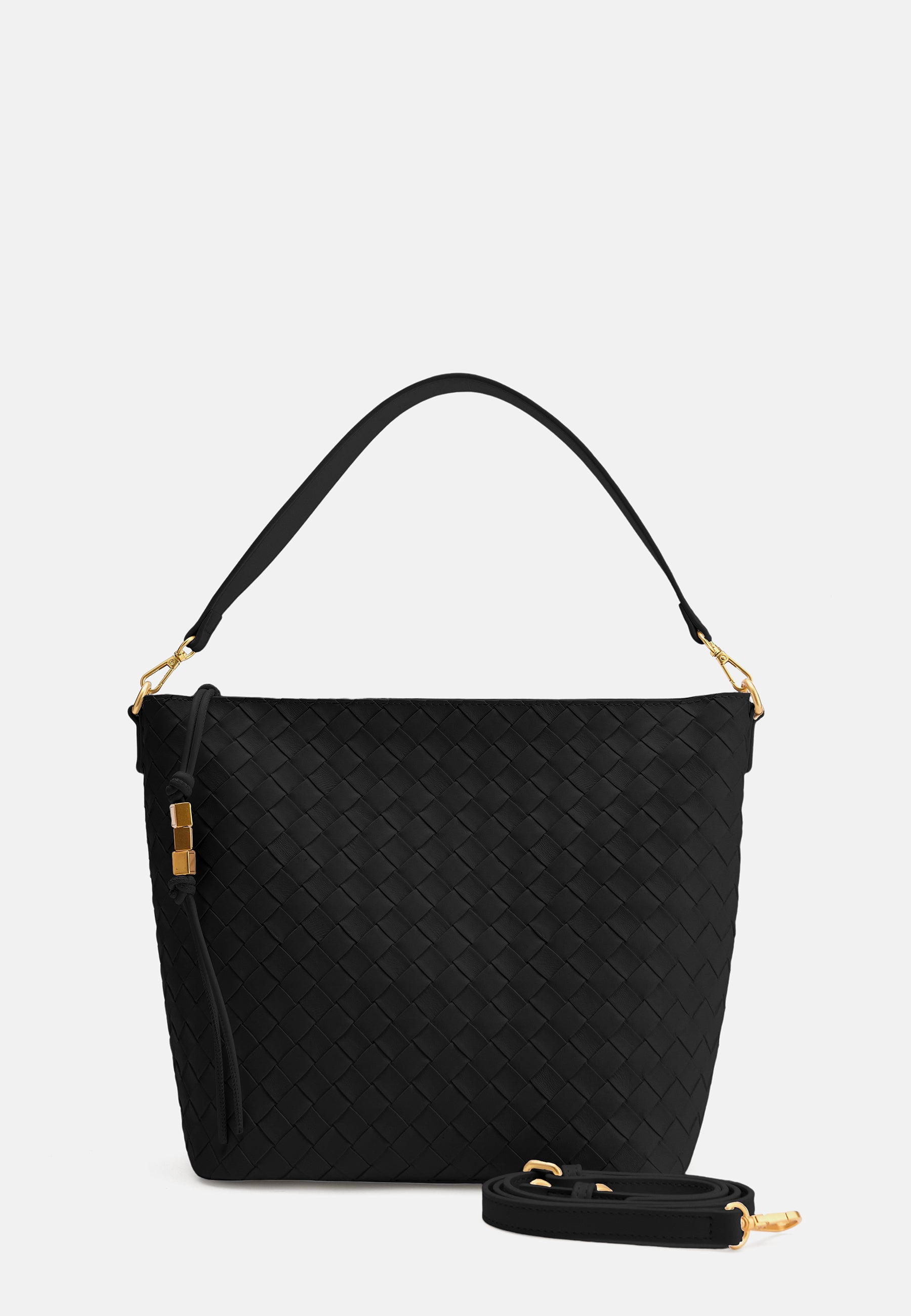 Seidenfelt - Handtaschen>Damen>Kunstledertaschen>Hobo Taschen - Kinna Hobo - black / OS-bright white / OS