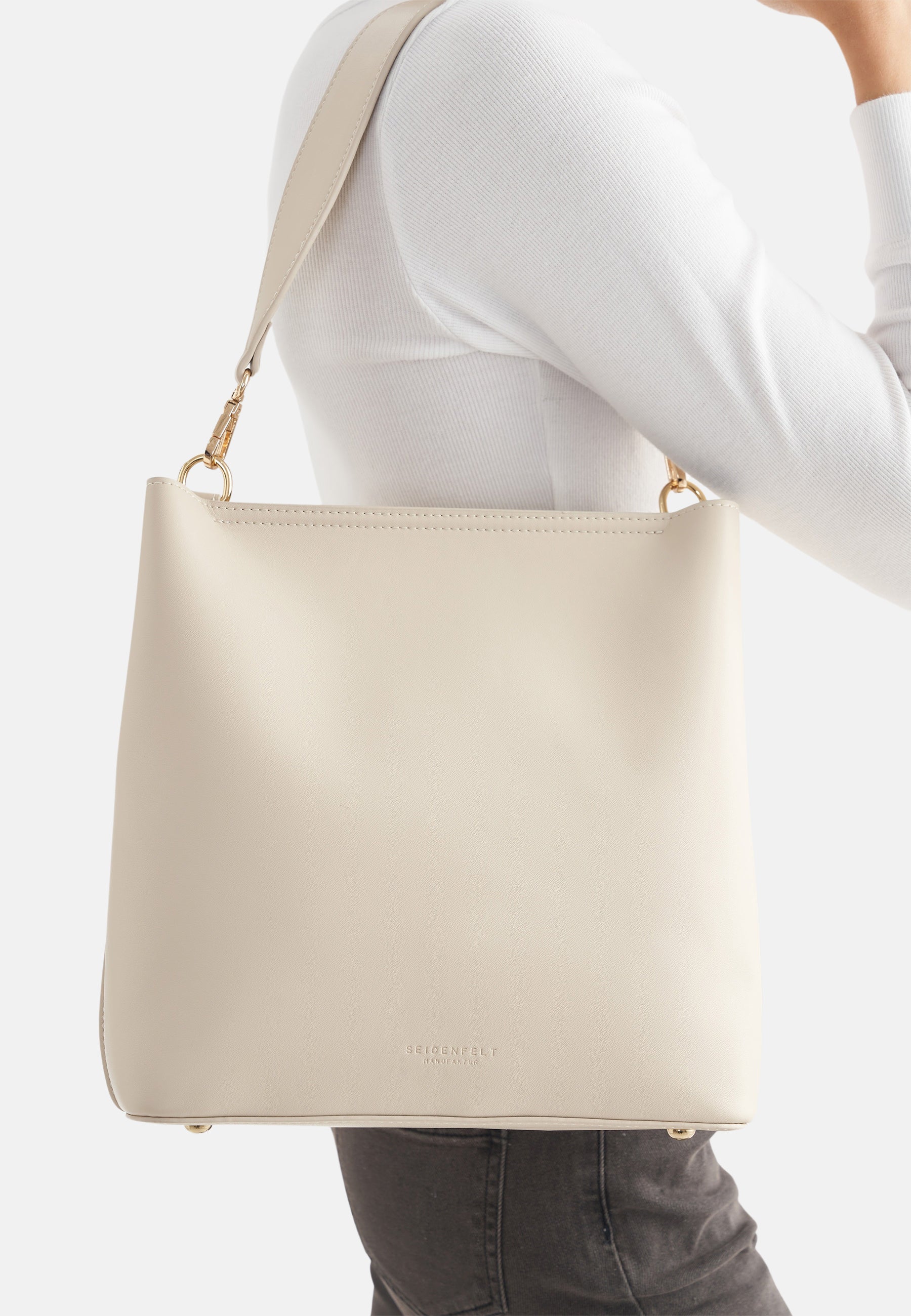 Seidenfelt - Handtaschen>Damen>Kunstledertaschen>Hobo Taschen - Viiala Hobo - black / OS-buttermilk / OS