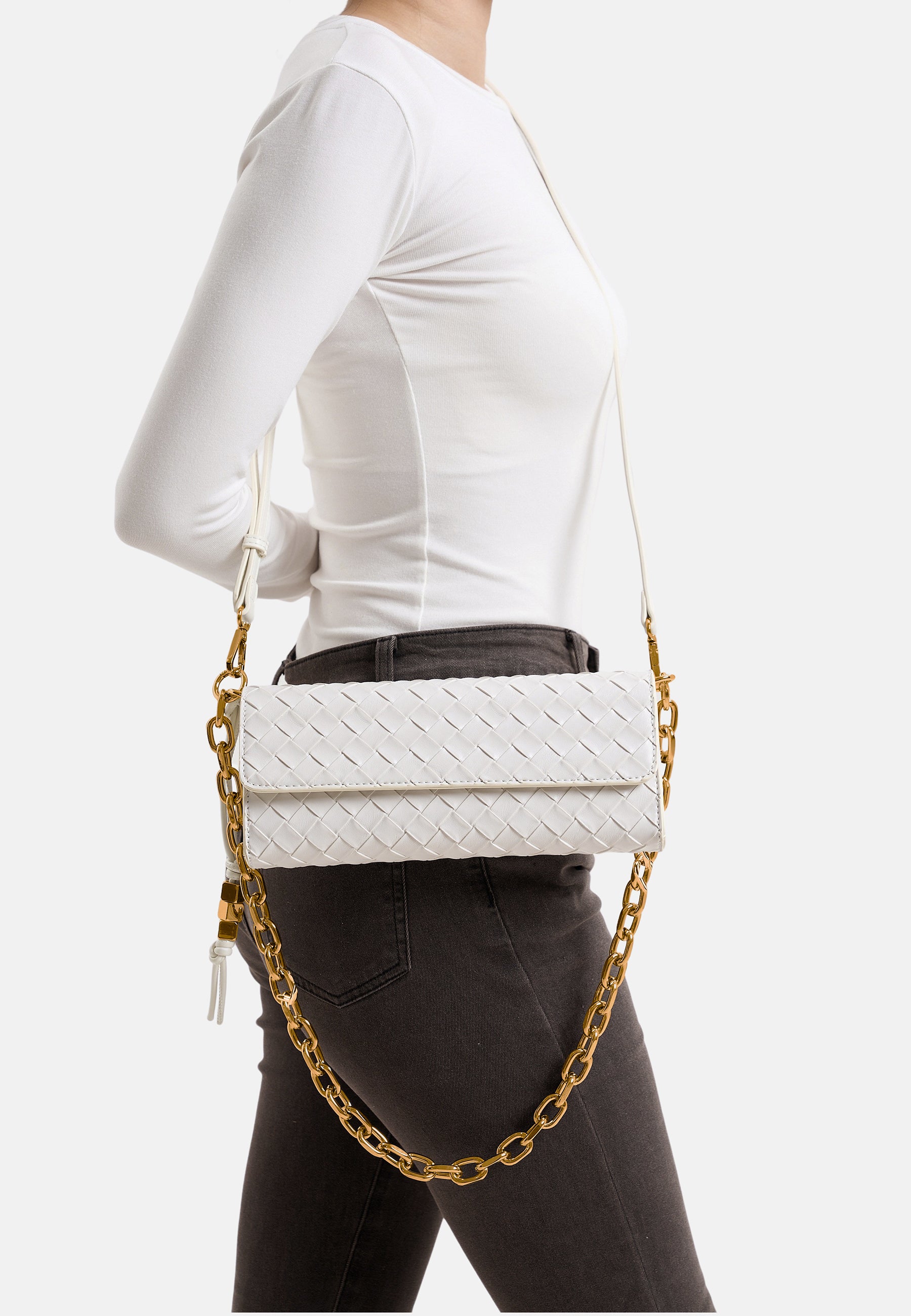 Seidenfelt - Handtaschen>Damen>Kunstledertaschen>Hand Taschen - Kinna Clutch Wallet - black / OS-bright white / OS