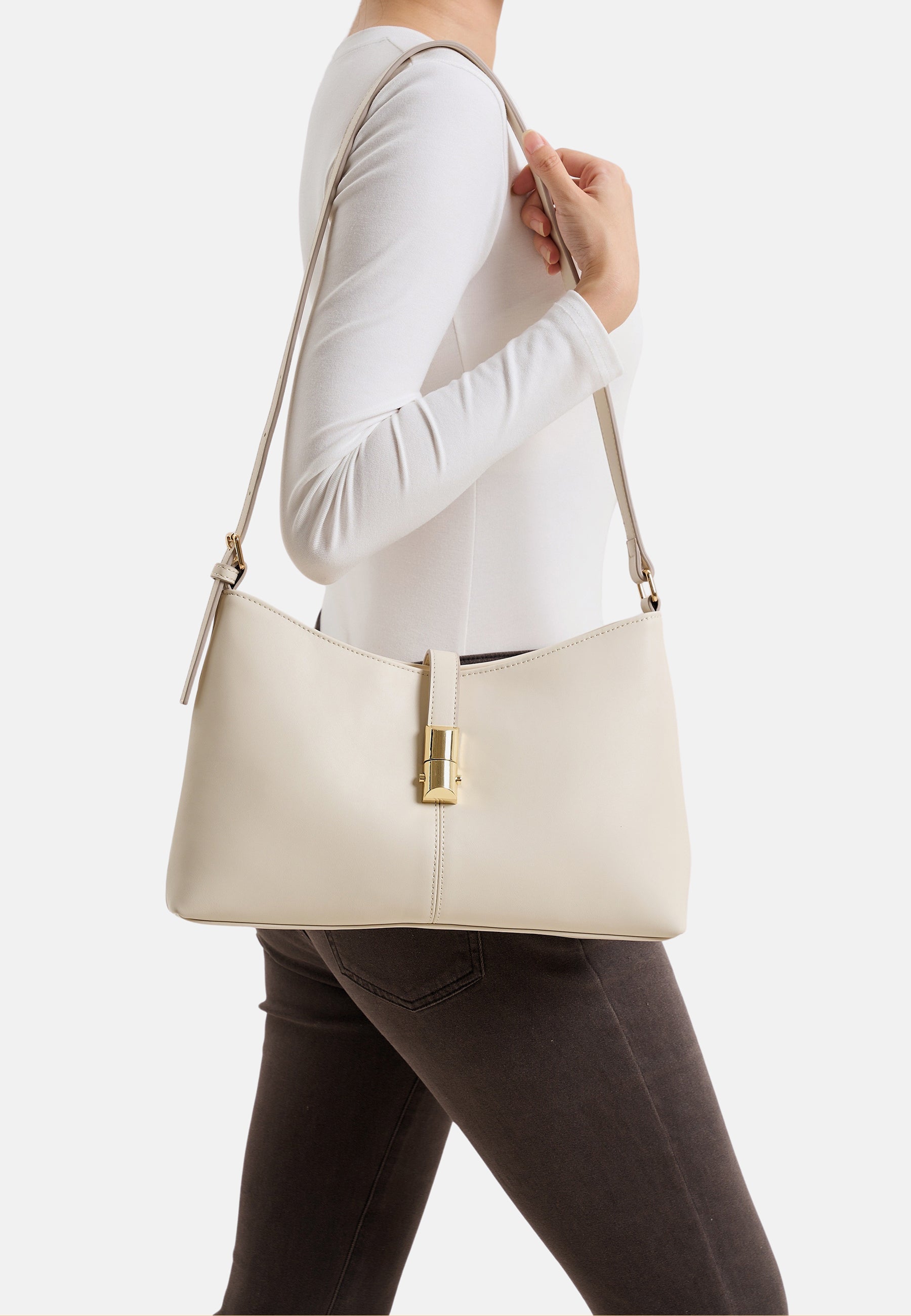 Seidenfelt - Handtaschen>Damen>Kunstledertaschen>Schulter Taschen - Lilla Ro Shoulderbag - black / OS-cream / OS-light sand / OS
