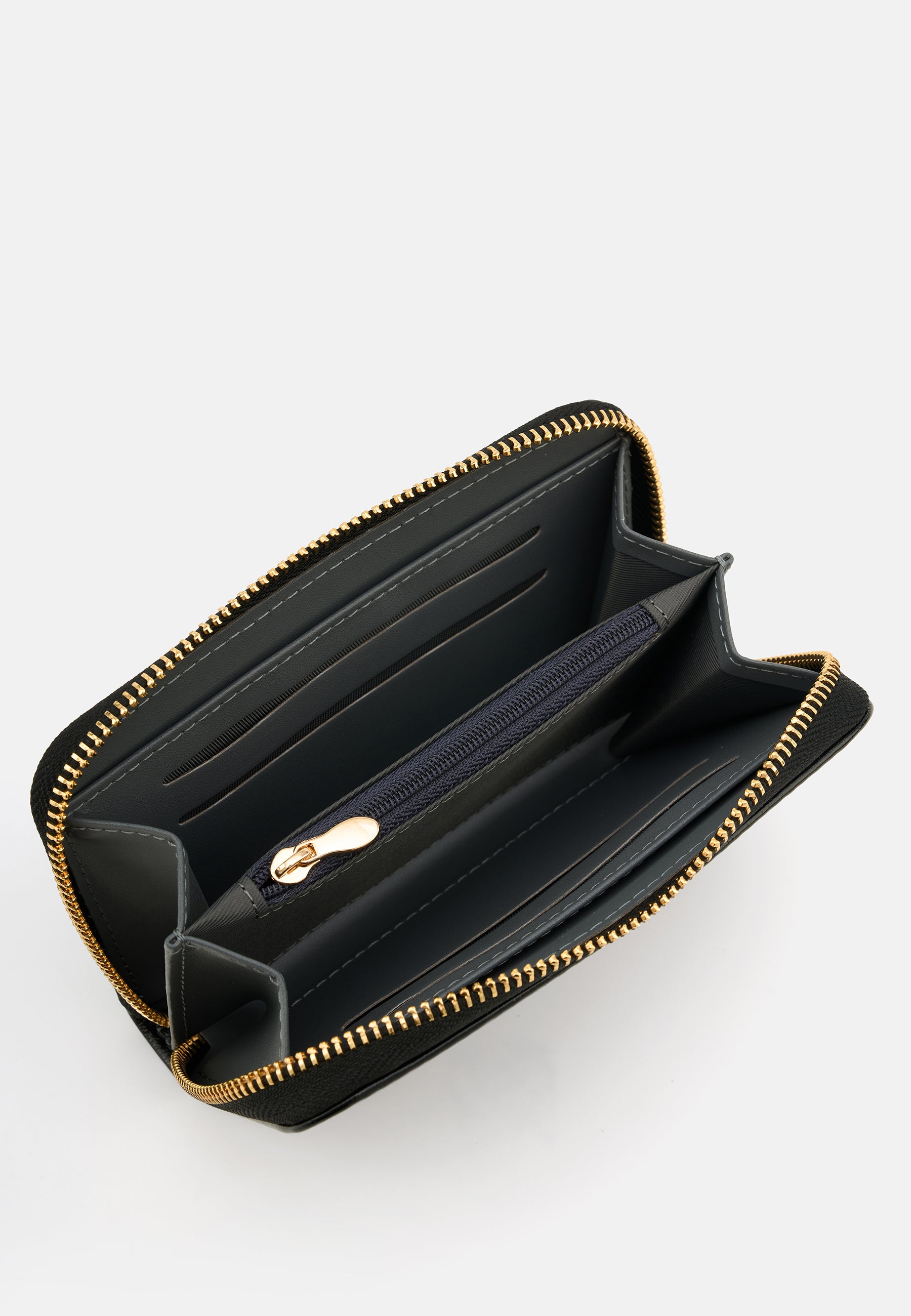 Seidenfelt - Wallets - Ebba - glossy black / OS-olive / OS-croco print ice blue / OS-denim in blue / OS