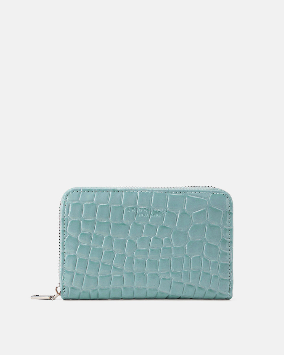 Seidenfelt - Wallets - Ebba - glossy black / OS-olive / OS-croco print ice blue / OS-denim in blue / OS