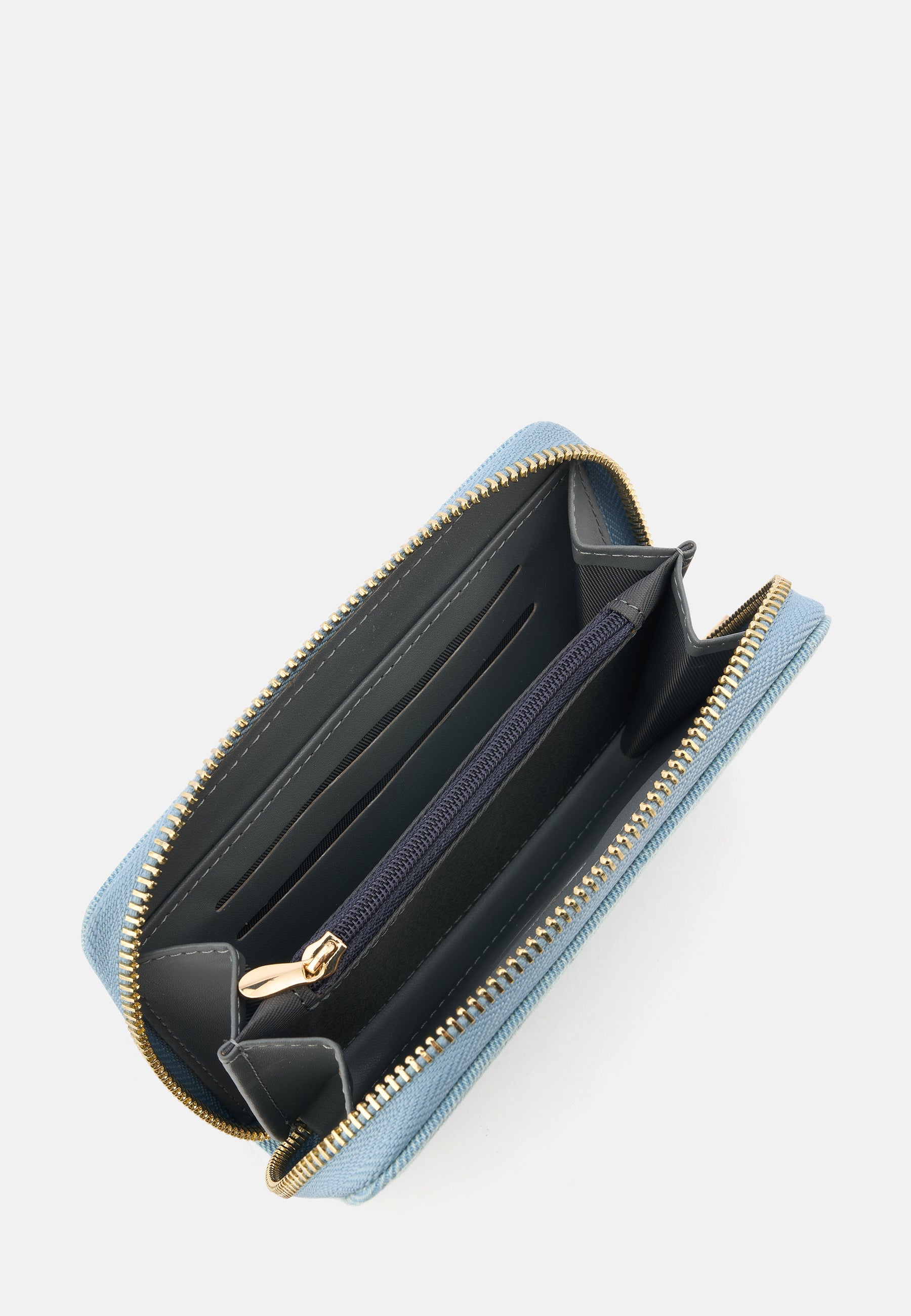 Seidenfelt - Wallets - Ebba - glossy black / OS-olive / OS-croco print ice blue / OS-denim in blue / OS